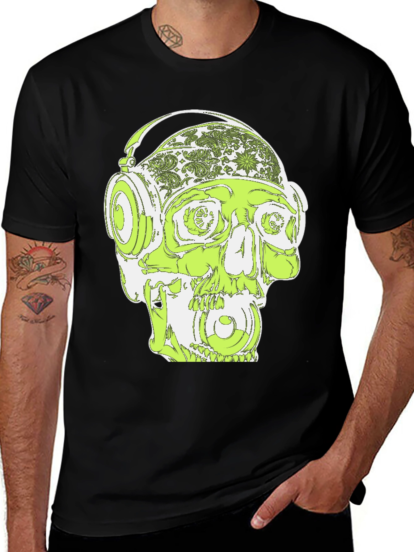 Variant 22 of Skull Headphone Graphic T-Shirt