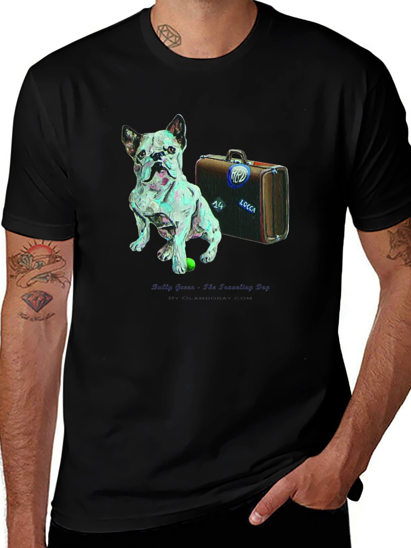 Variant 24 of Dog & Suitcase Graphic Tee - The Traveling Dog