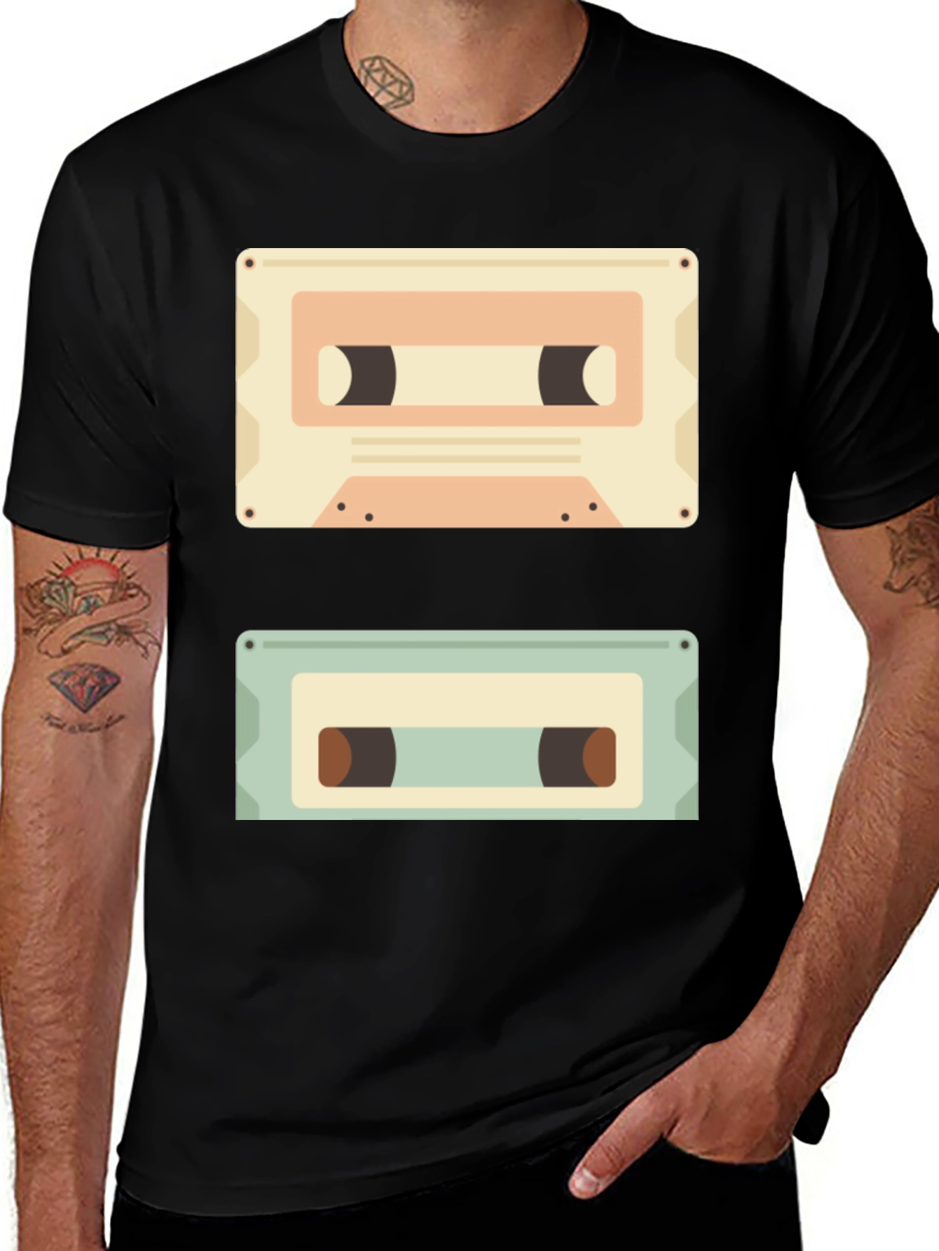 Variant 30 of Retro Cassette Tape Graphic Tee - Vintage Music Lover Shirt