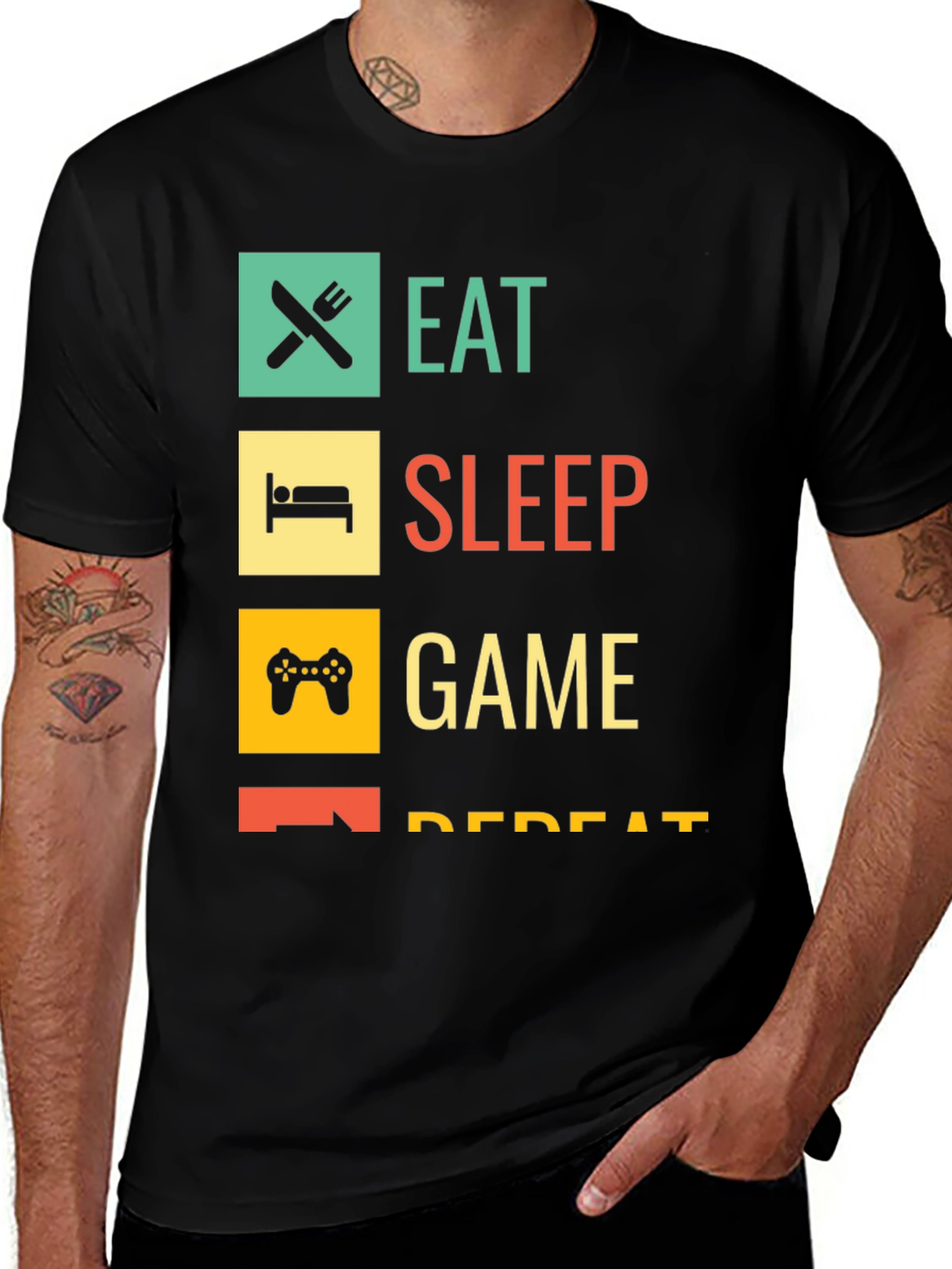 Eat Sleep Game Repeat Gamer T-Shirt