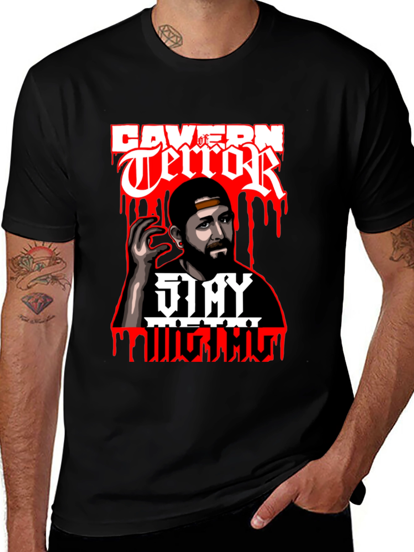 Variant 23 of Cavern of Terror Stay Mighty Graphic T-Shirt