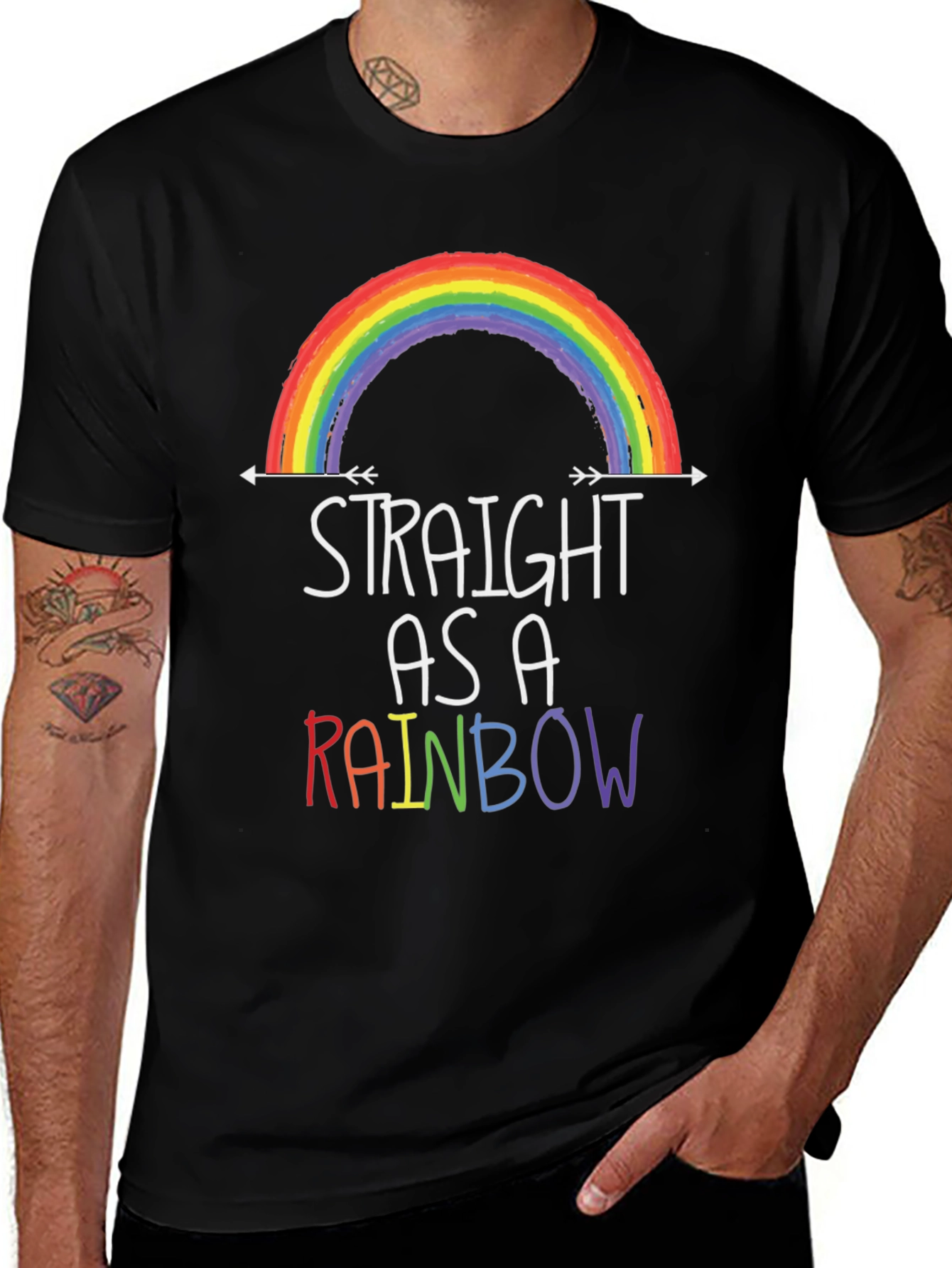 Variant 12 of Straight As A Rainbow Graphic Tee