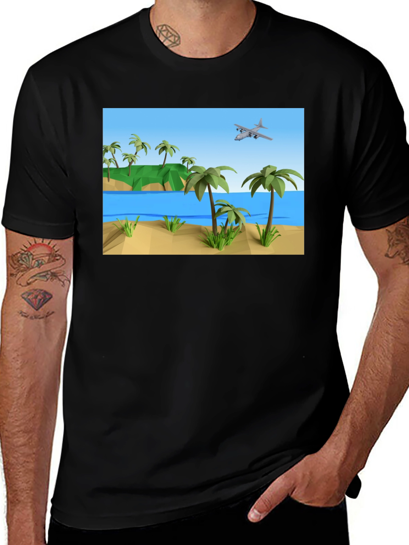 Variant 8 of Tropical Island Plane T-Shirt