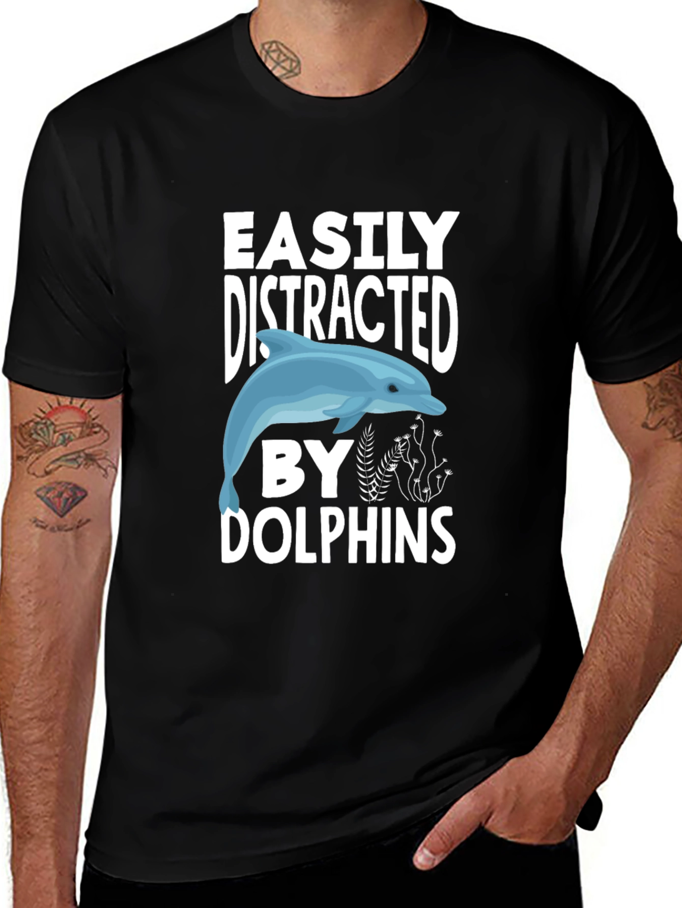 Variant 8 of Easily Distracted by Dolphins Graphic Tee