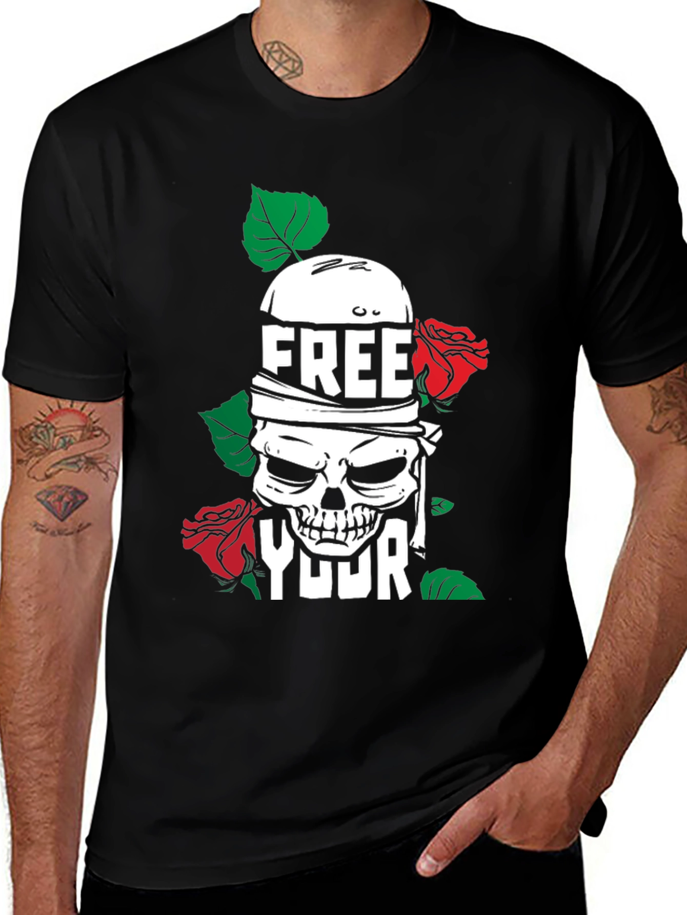 Variant 30 of Free Your Mind Skull Graphic T-Shirt
