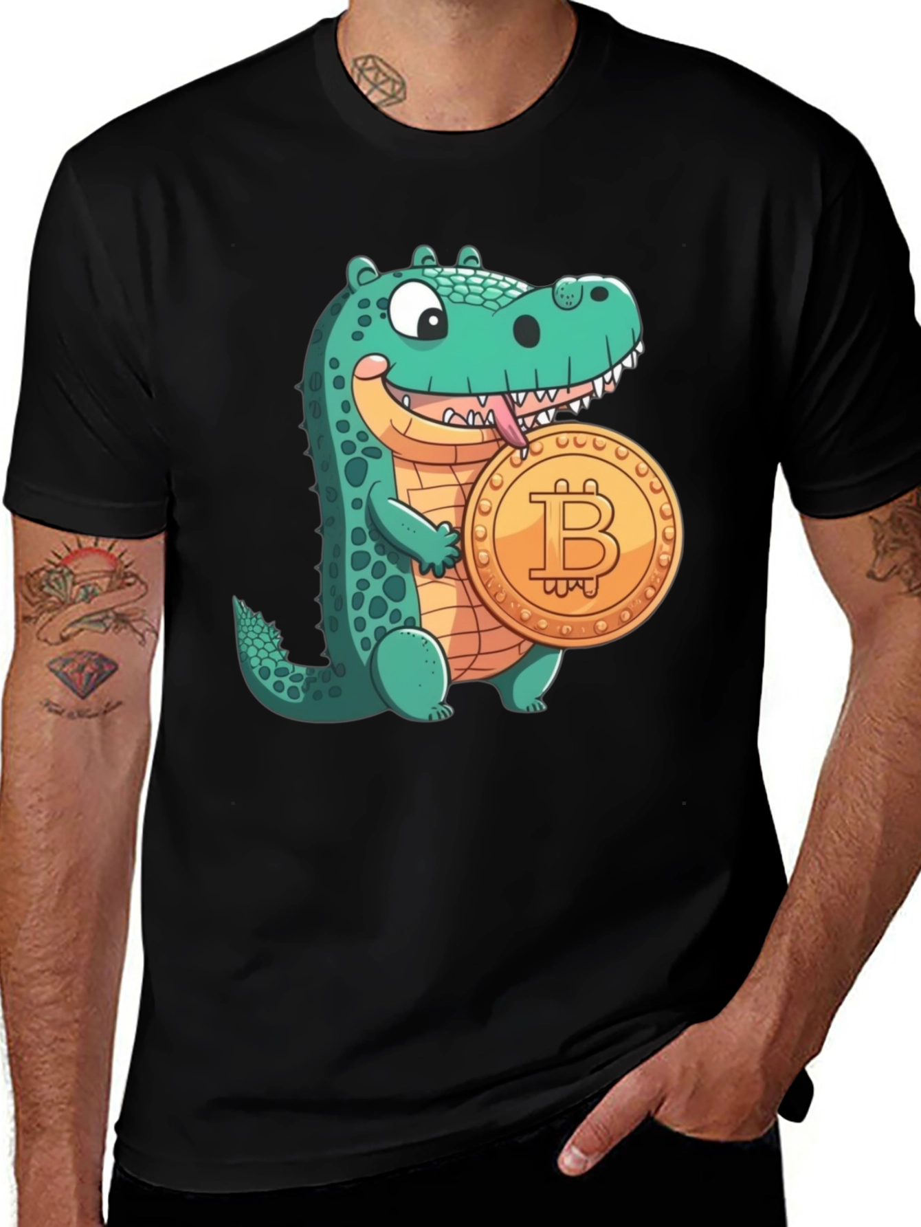 Variant 9 of Bitcoin Croc Graphic Tee - Crypto T-Shirt
