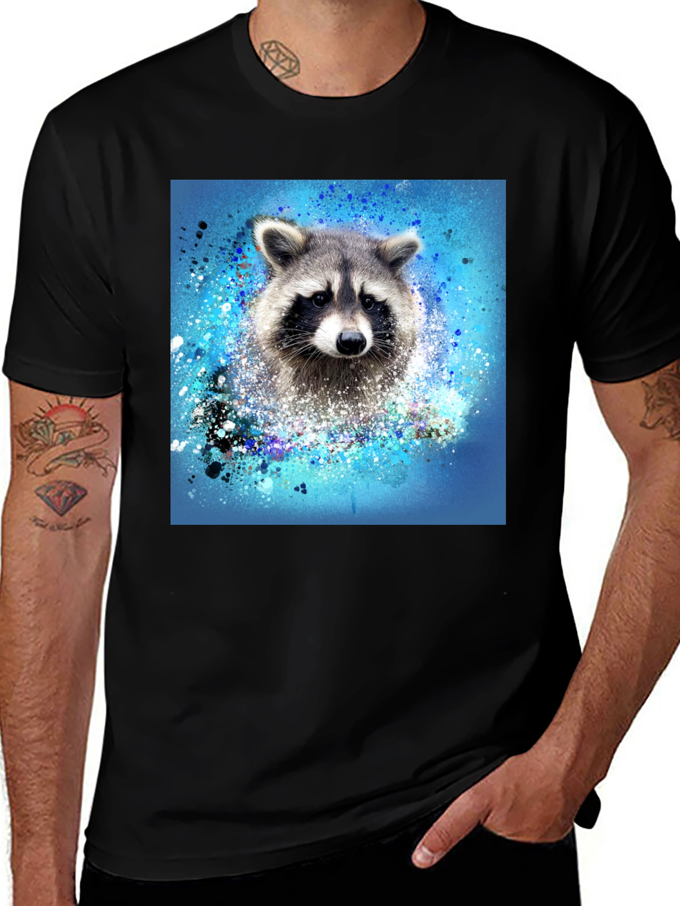 Variant 28 of Raccoon Splash T-Shirt - Unique Graphic Tee