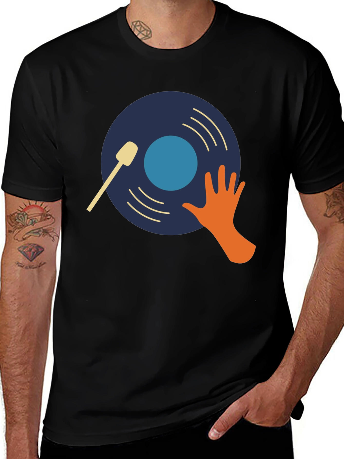 Variant 11 of DJ Vinyl Record Graphic T-Shirt