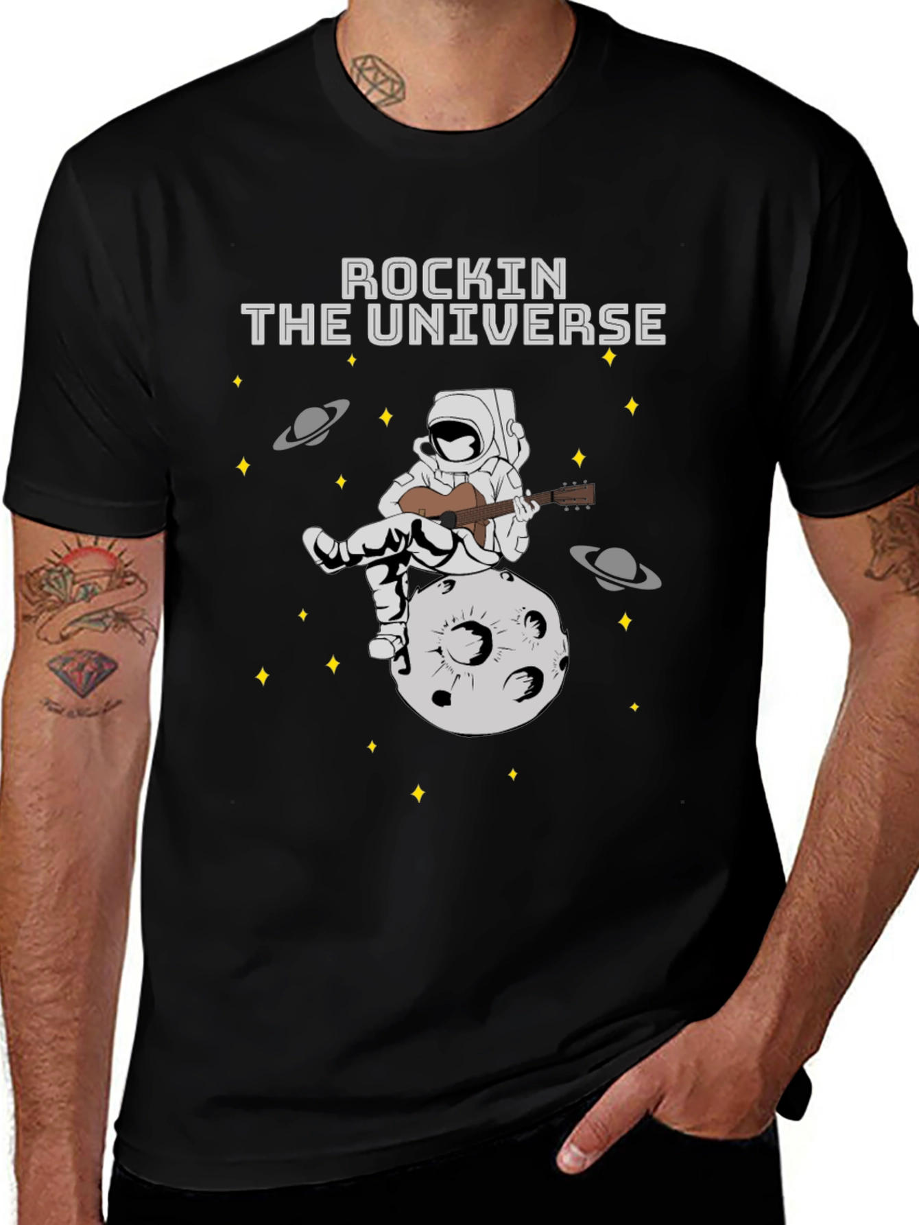 Variant 18 of Rockin' the Universe Black Graphic Tee