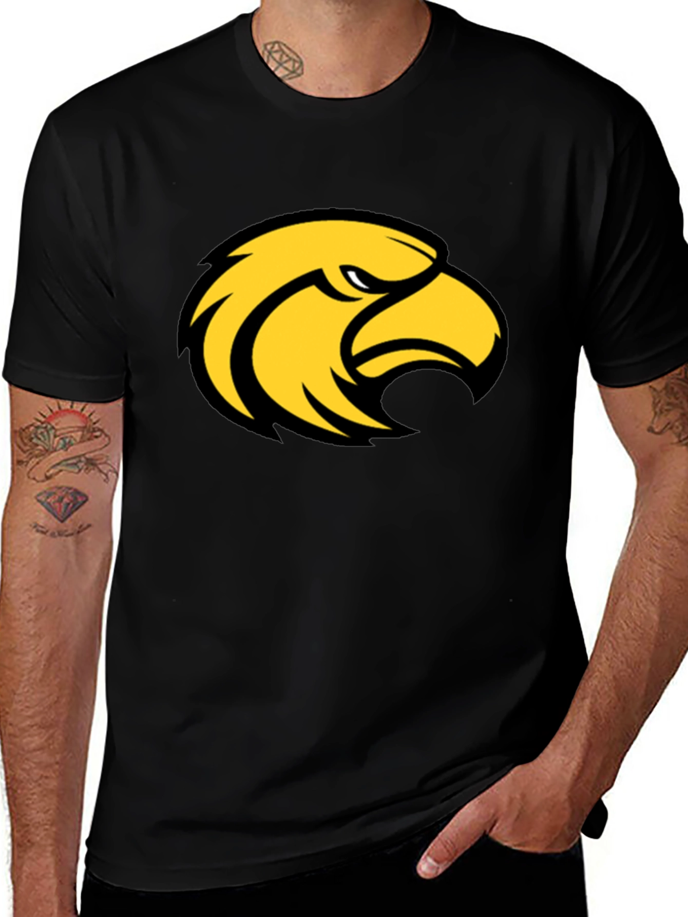 Variant 12 of Black T-Shirt with Eagle Graphic