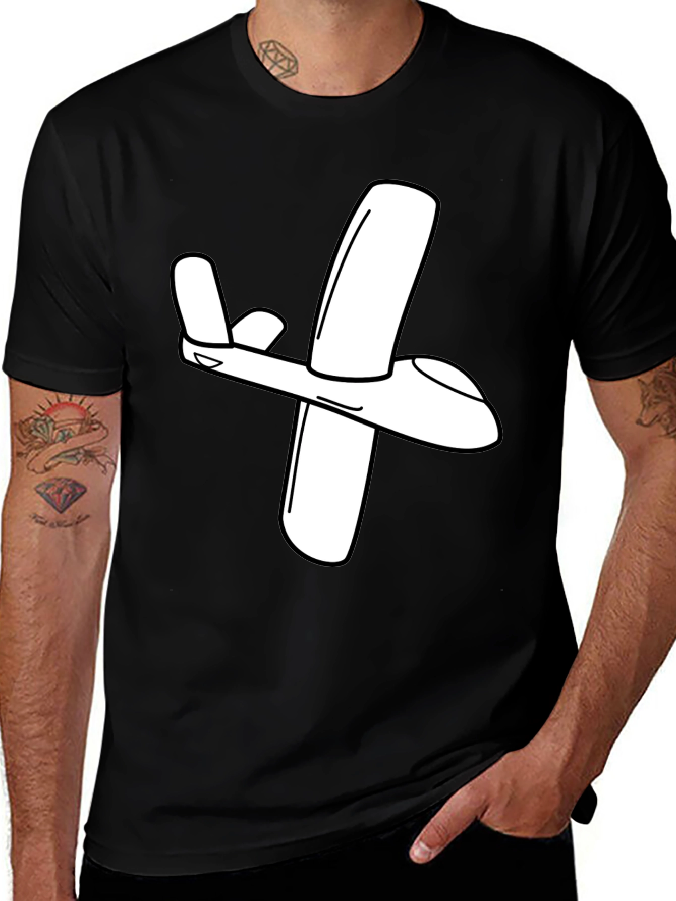 Airplane Graphic Tee - Classic Black T-Shirt