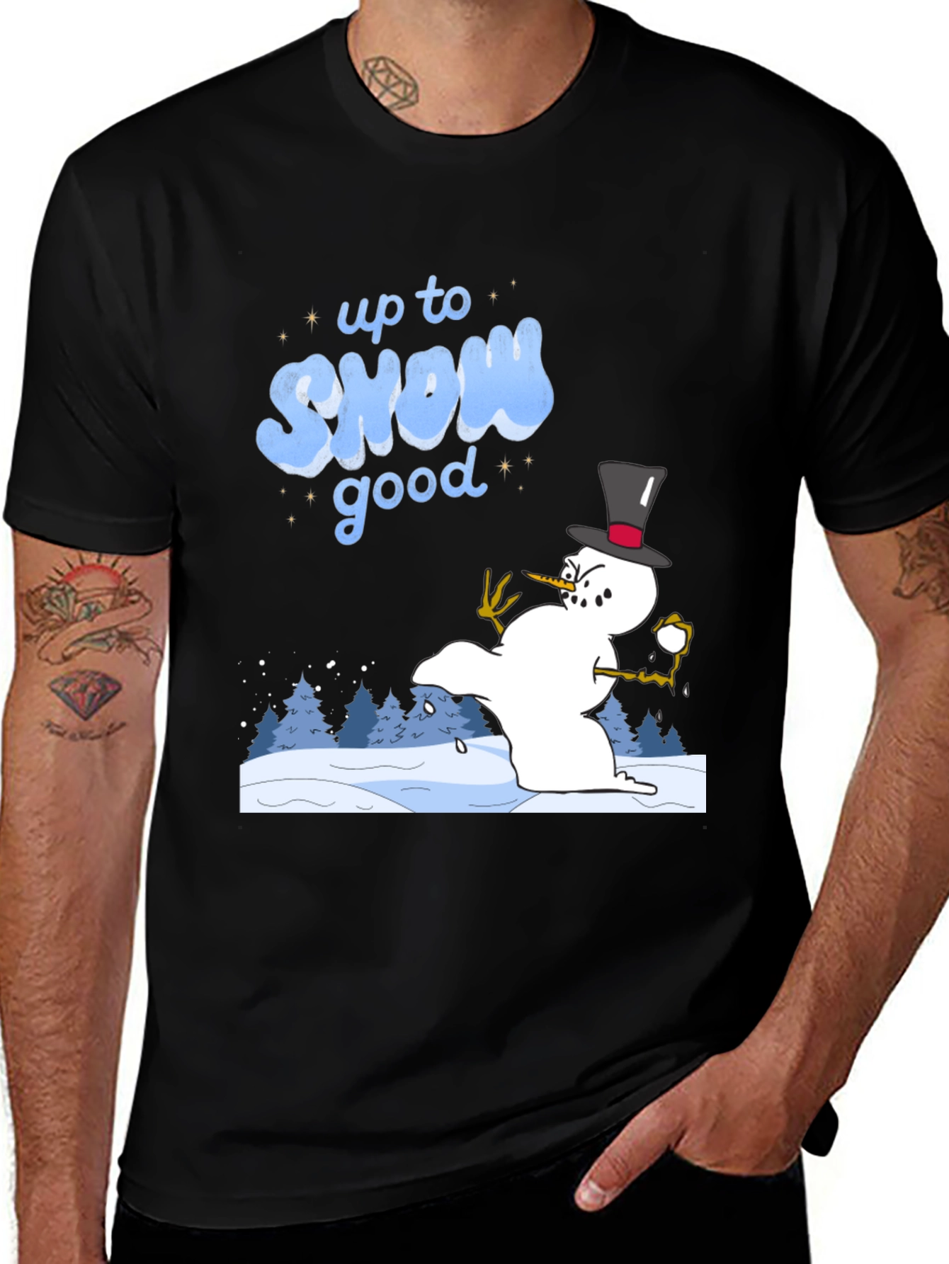 Variant 29 of Up to Snow Good T-Shirt - Winter Fun Tee
