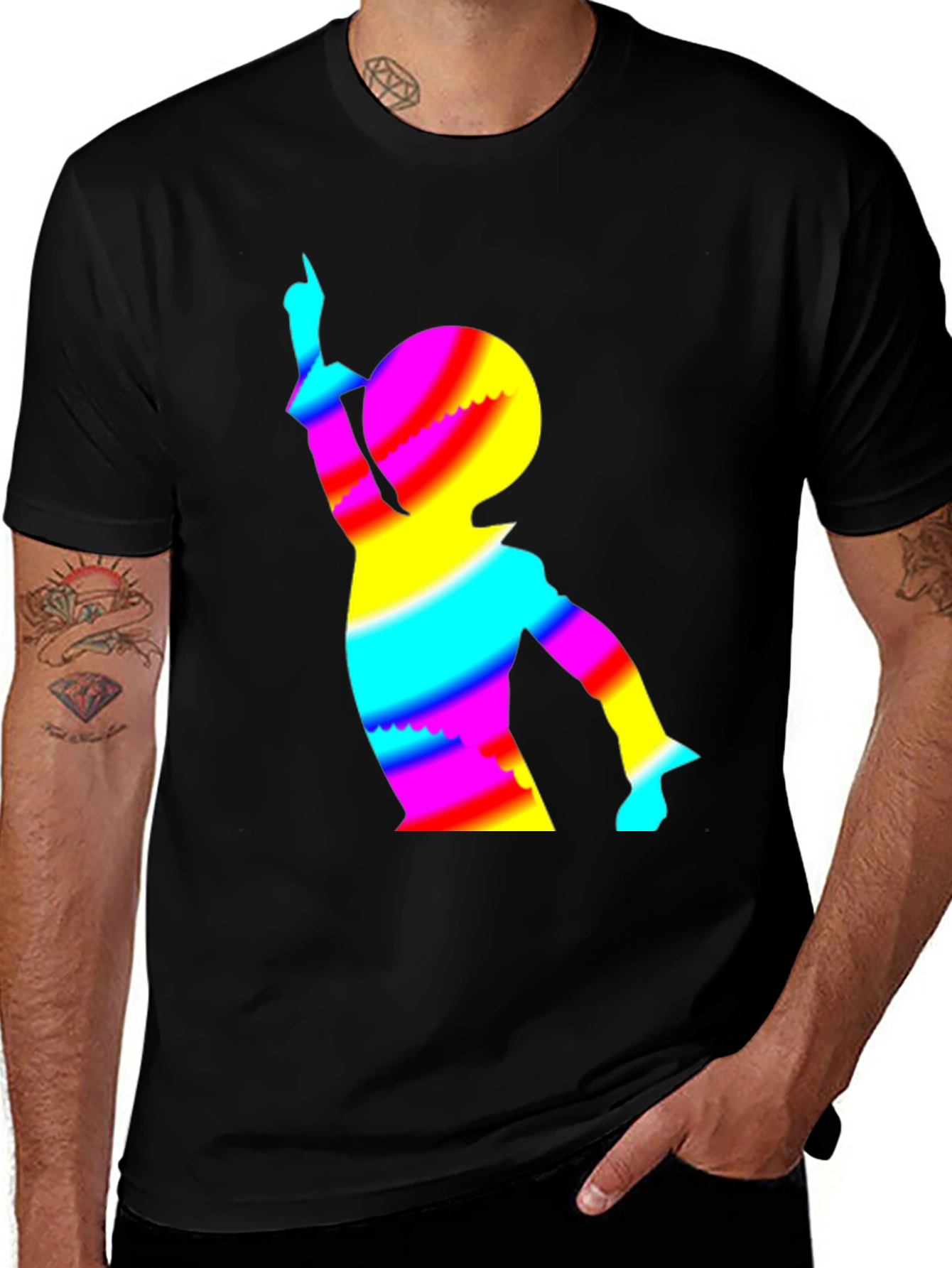 Variant 16 of Retro Rainbow Dancer Graphic Tee