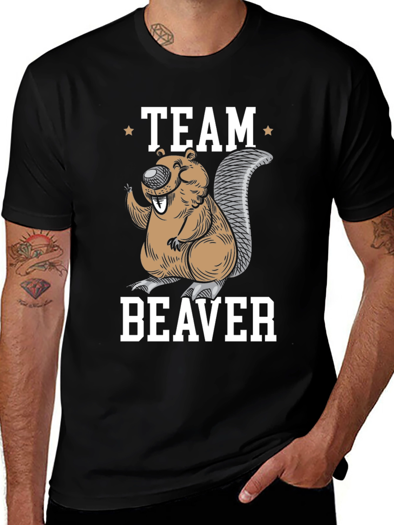 Variant 5 of Team Beaver T-Shirt - Novelty Cartoon Animal Tee