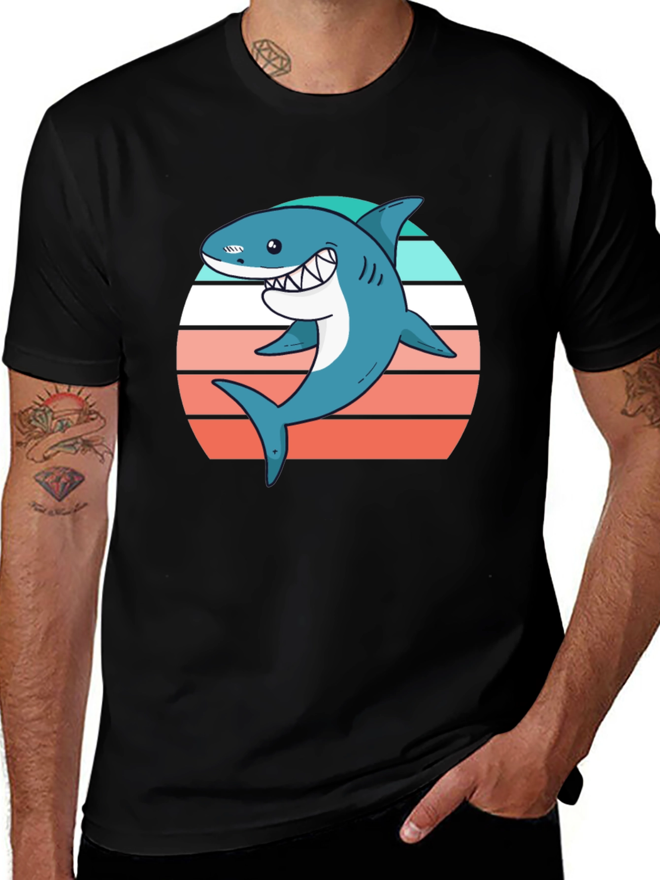 Variant 16 of Shark Graphic Tee - Retro Summer Vibes