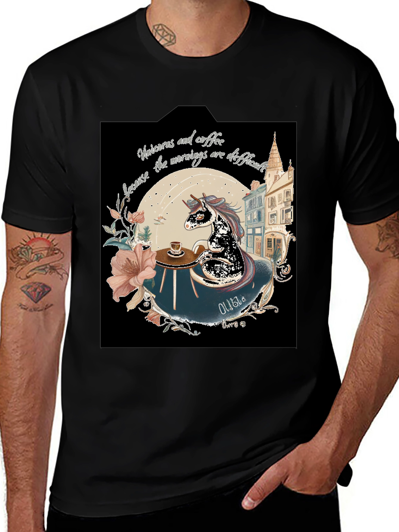 Variant 28 of Unicorns & Coffee Tee - Morning Difficulties