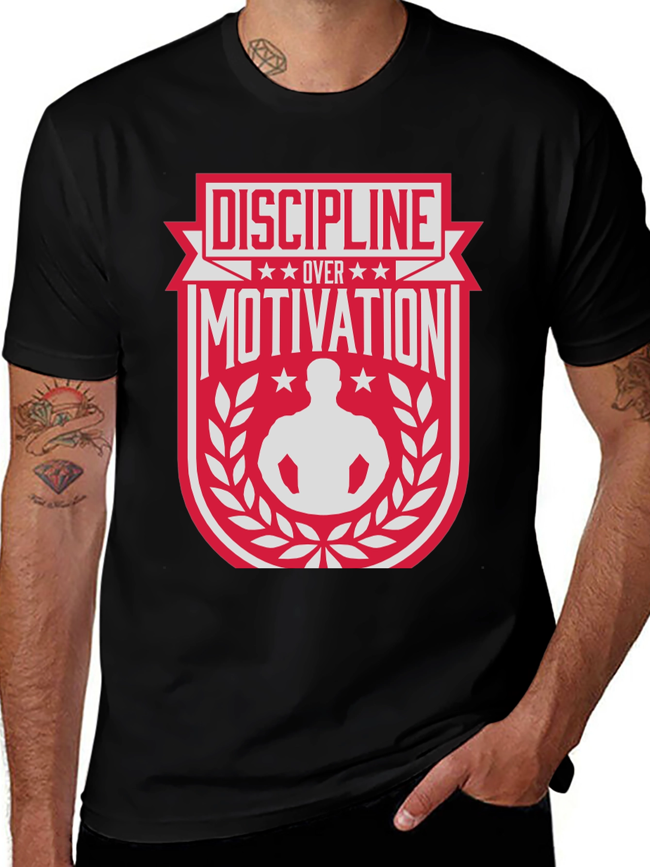 Variant 15 of Discipline Over Motivation Graphic T-Shirt - Black
