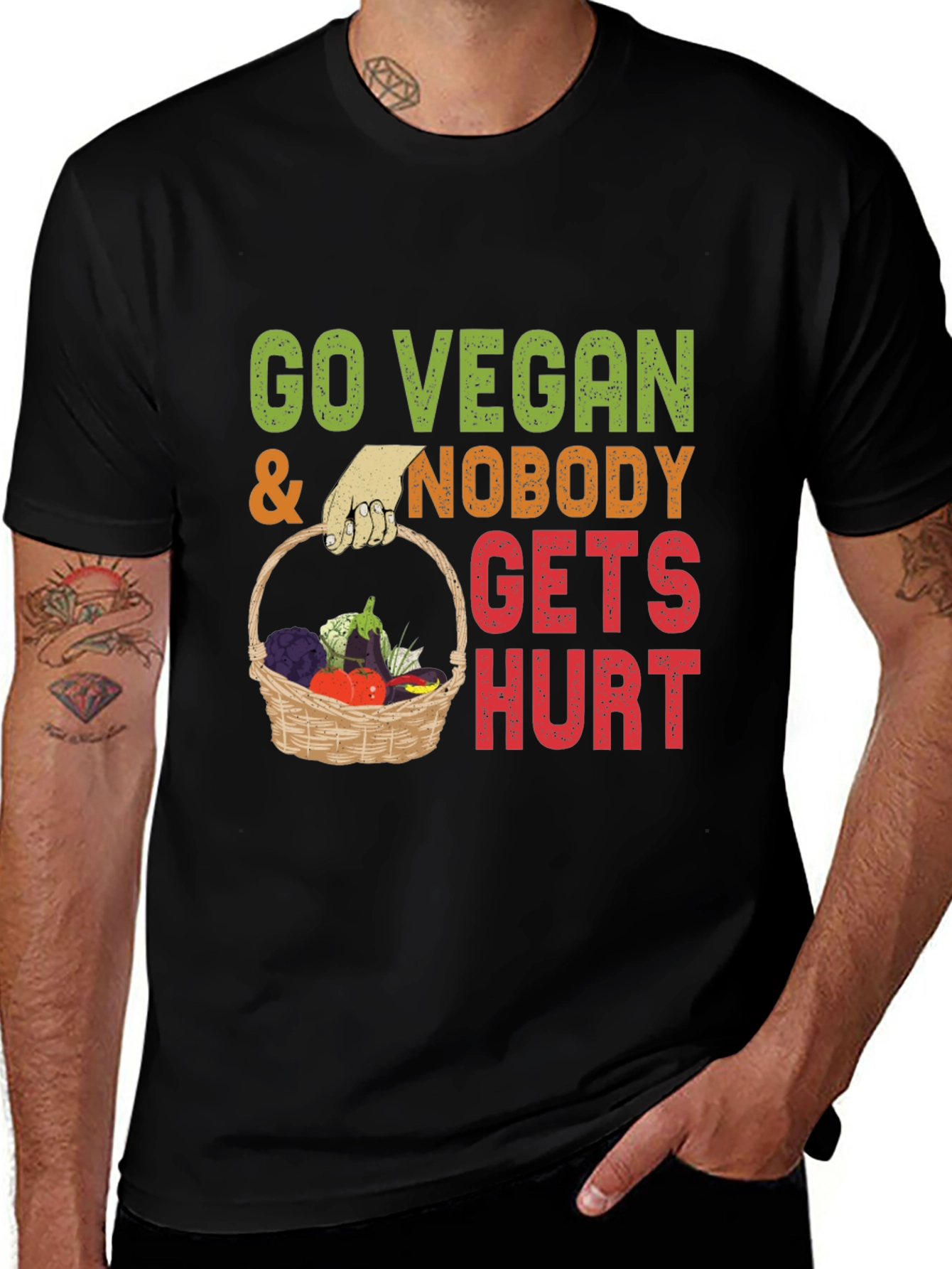 Variant 18 of Go Vegan Nobody Gets Hurt T-Shirt