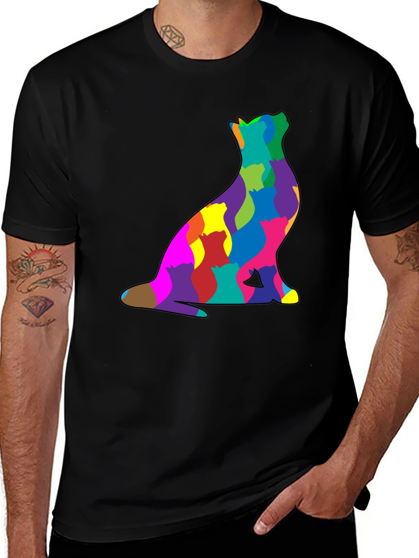 Variant 21 of Colorful Dog Silhouette Graphic T-Shirt