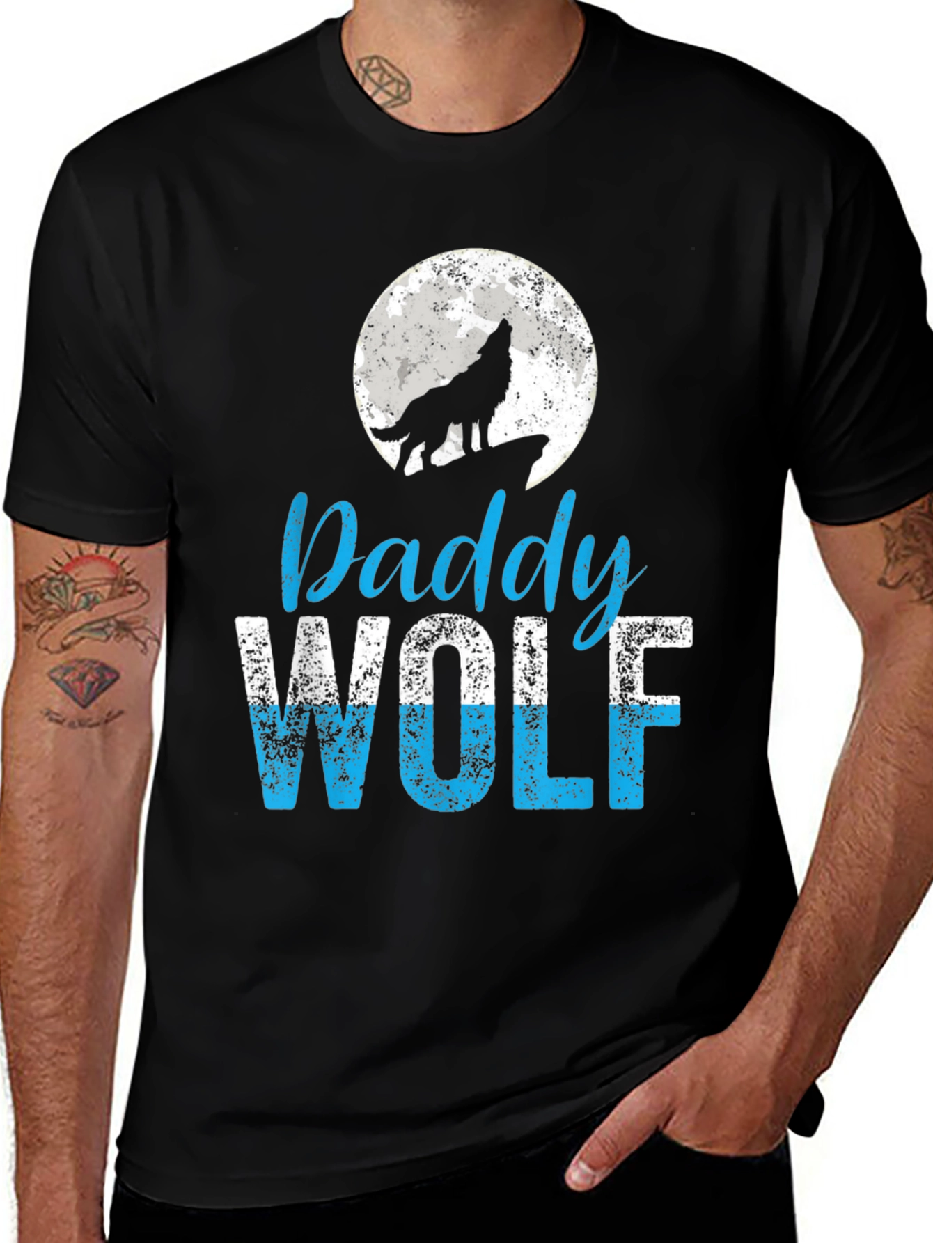 Daddy Wolf T-Shirt - Lunar Howl Design