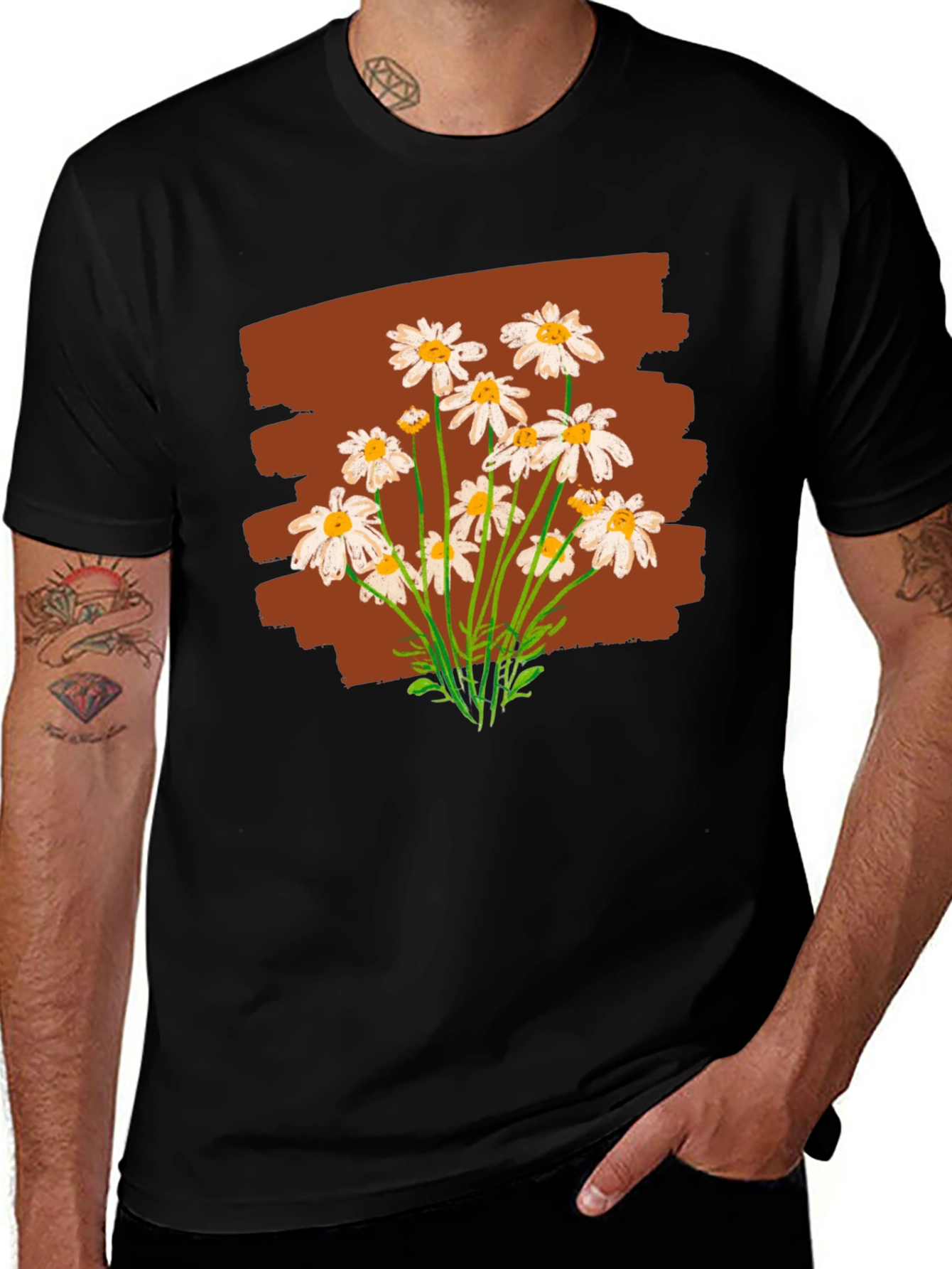 Variant 10 of Daisy Graphic Tee - Trendy Floral T-Shirt