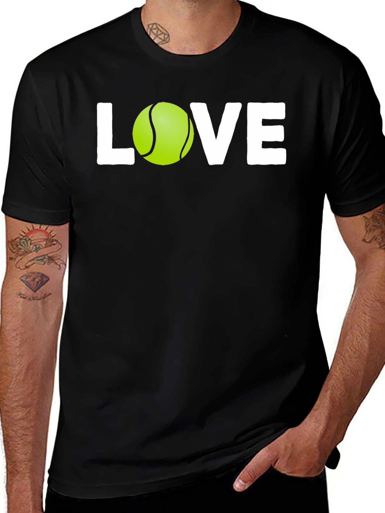 Variant 22 of Tennis Love Graphic T-Shirt - Unisex Black Tee