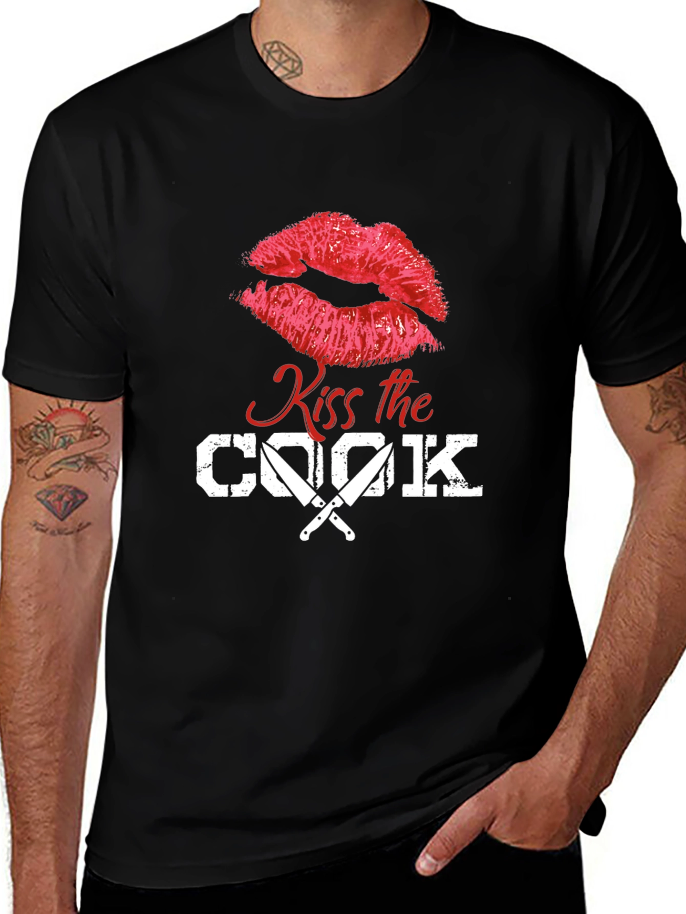 Variant 16 of Kiss The Cook T-Shirt - Novelty Chef Graphic Tee