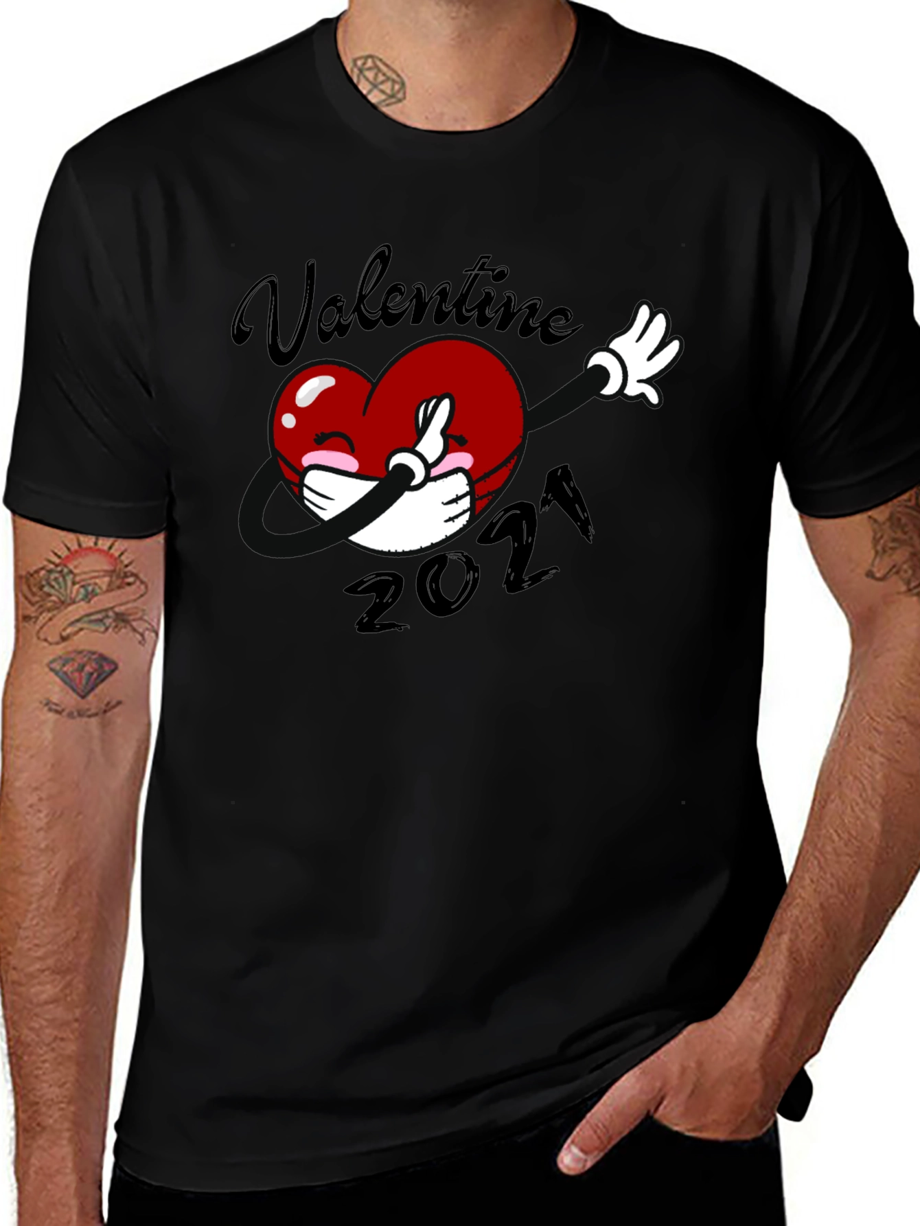 Valentine's Day 2021 Masked Heart Graphic Tee