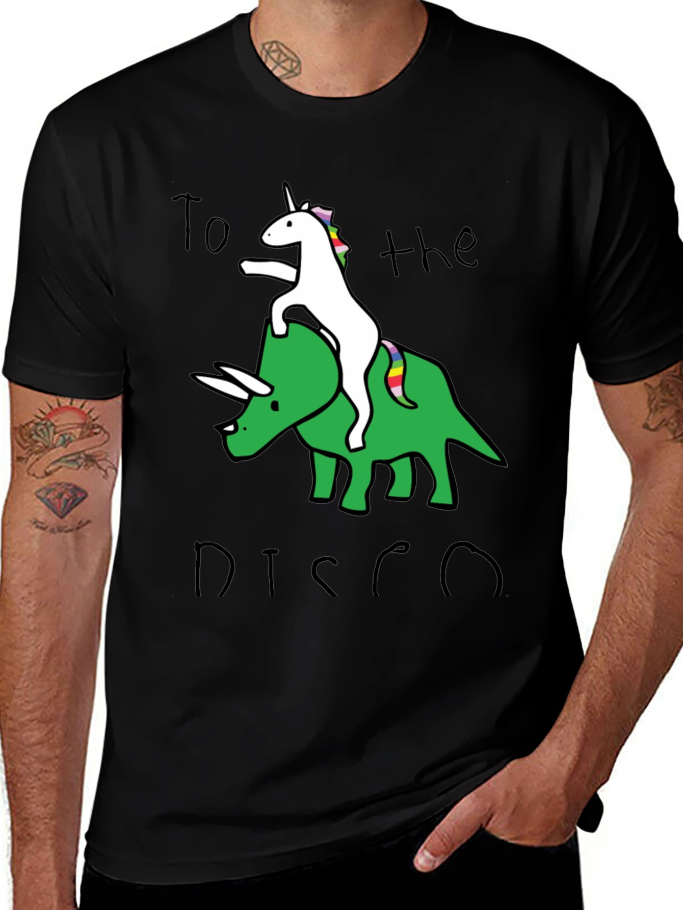 Variant 17 of Unicorn Riding Dinosaur Graphic T-Shirt