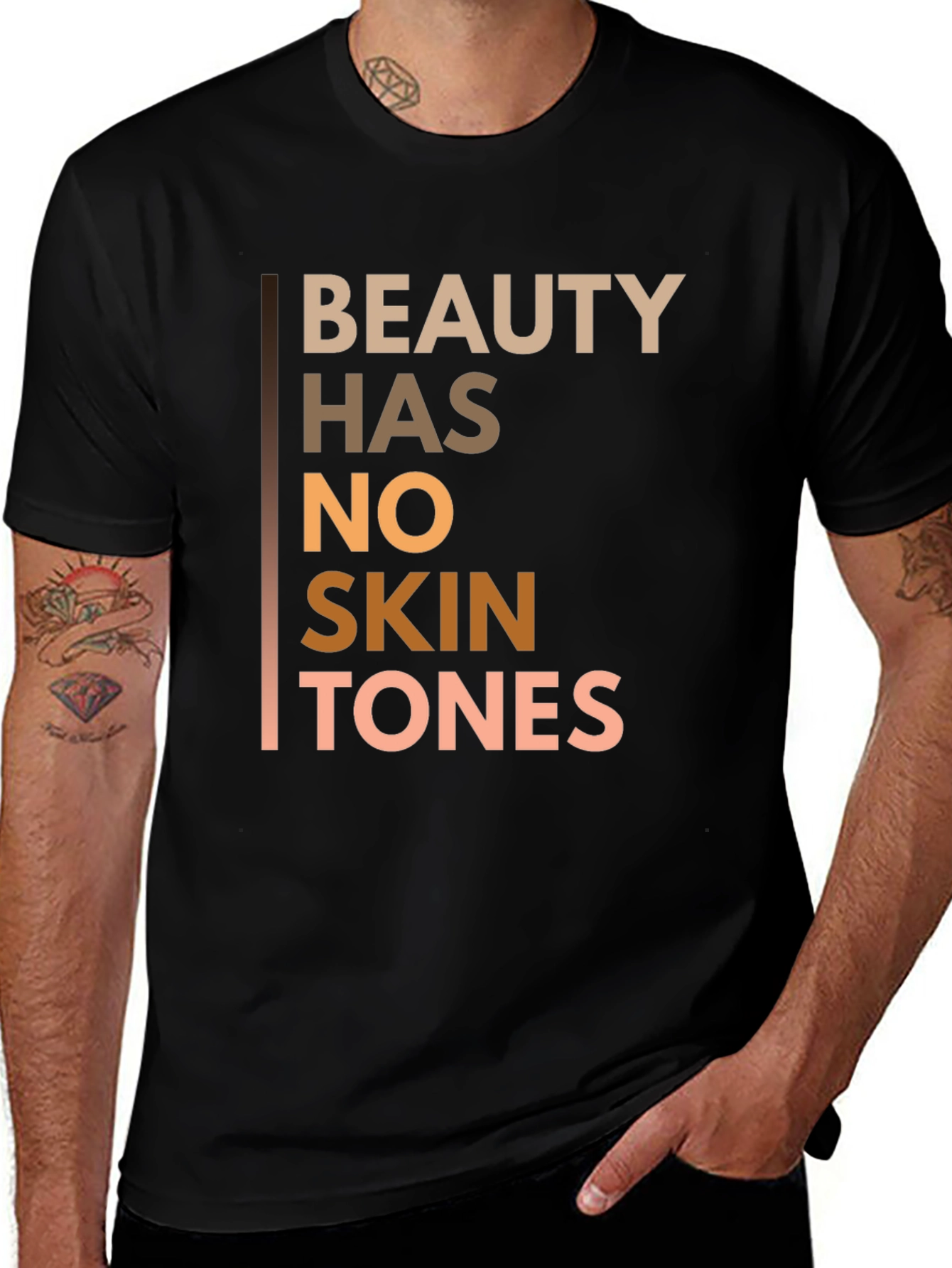 Variant 8 of Beauty Has No Skin Tones Graphic Tee - Unisex