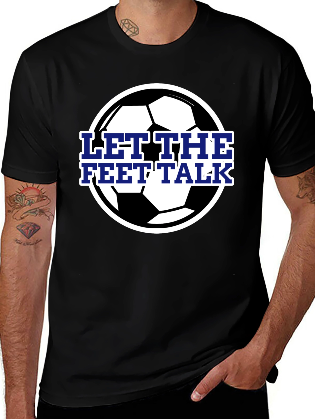 Variant 8 of Let The Feet Talk Soccer Ball T-Shirt