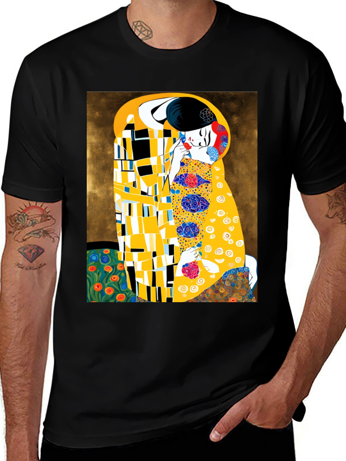 Variant 13 of The Kiss Art T-Shirt - Gustav Klimt Inspired Tee