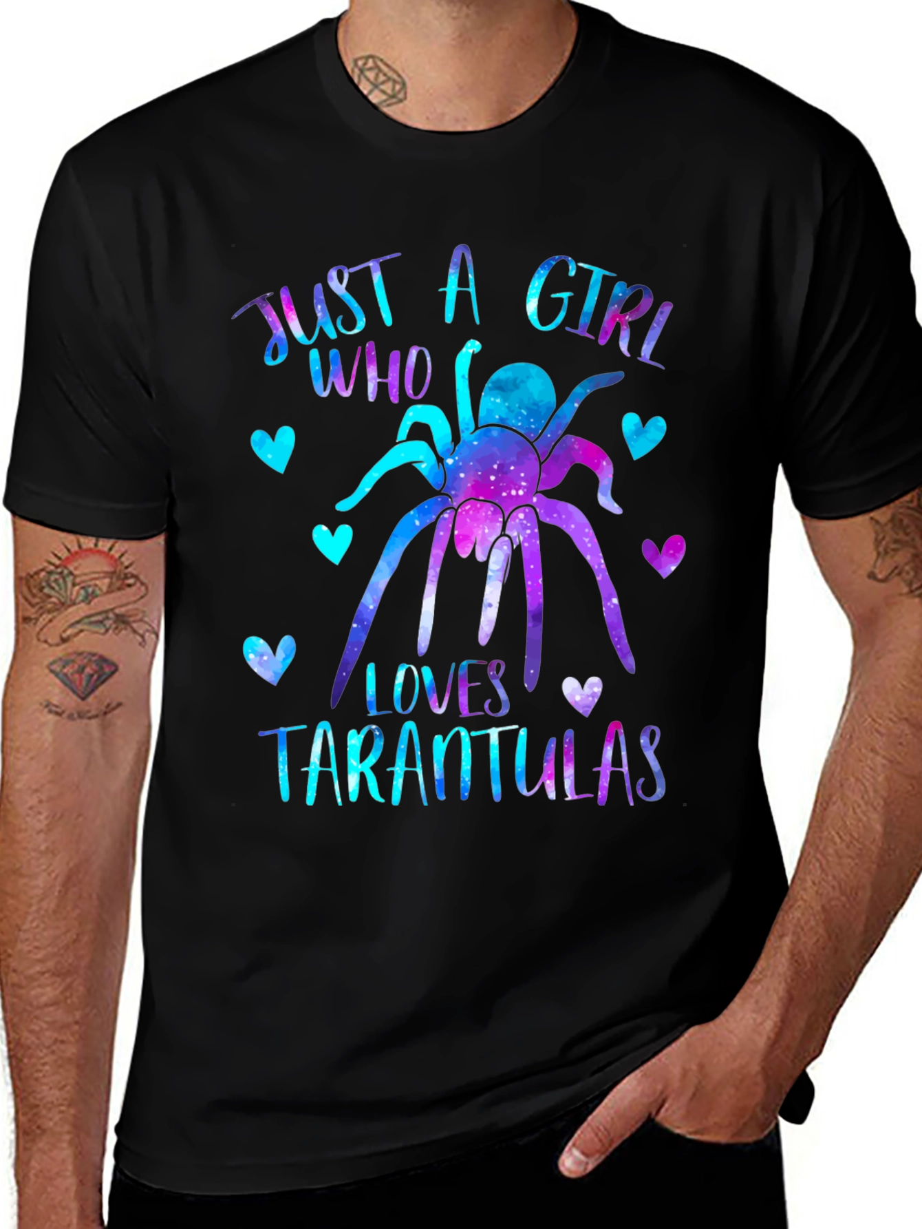 Variant 24 of Girl Who Loves Tarantulas T-Shirt - Galaxy Design