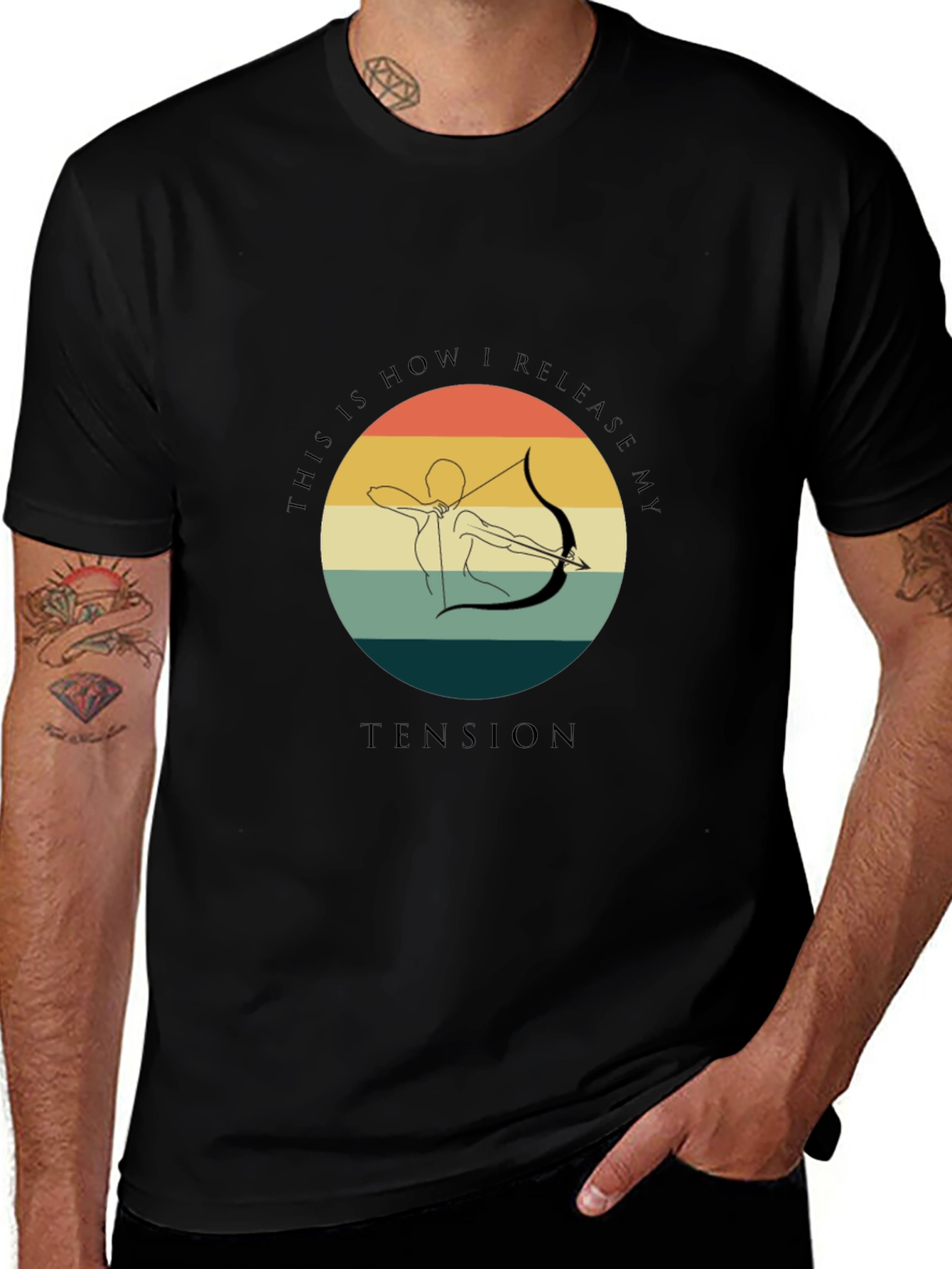 Variant 21 of Archery Tension Release T-Shirt - Men's Black Tee