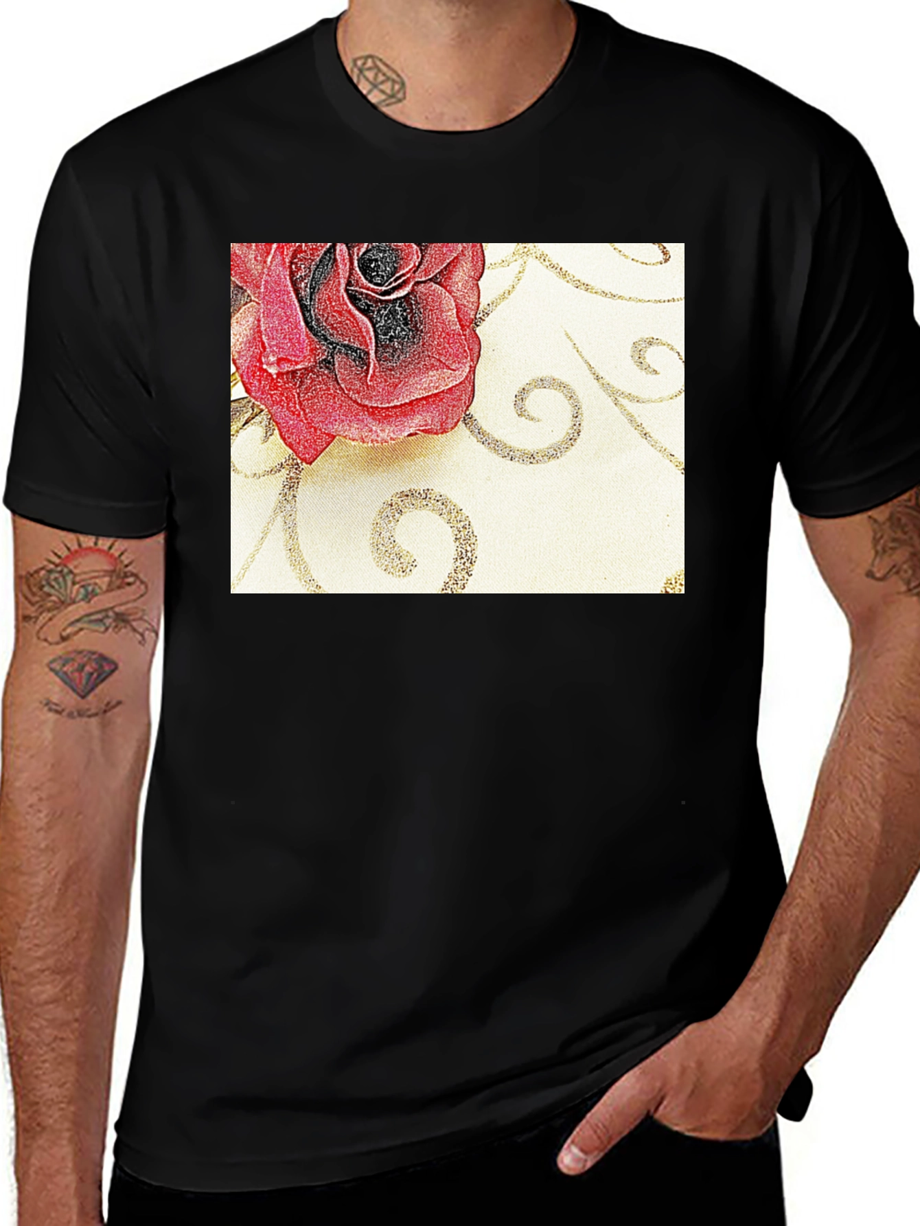 Variant 9 of Rose Blossom Graphic Tee - Elegant Floral Design