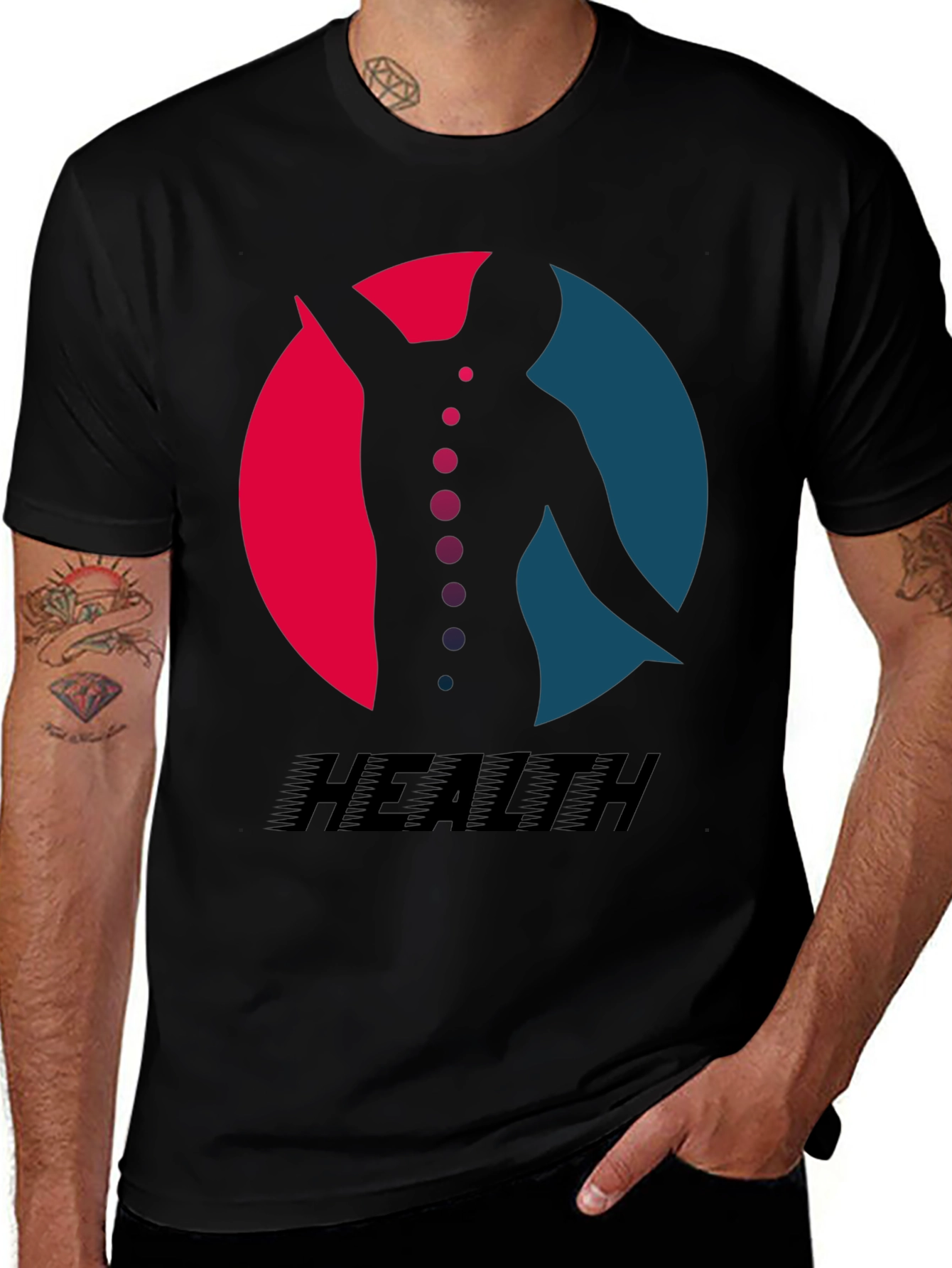 Variant 13 of Health Silhouette Graphic Tee - Black T-Shirt