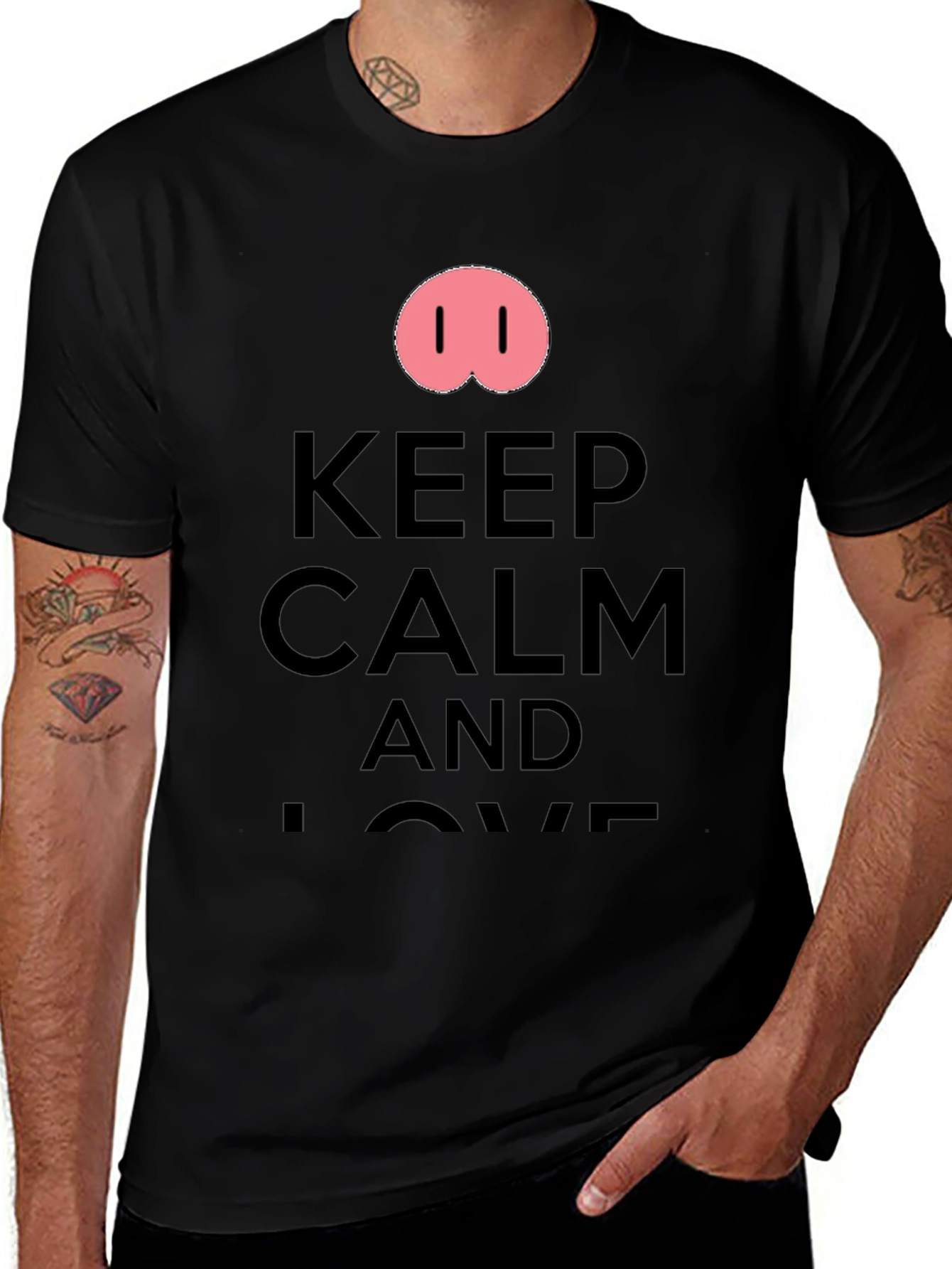 Variant 11 of Keep Calm Pig Nose Graphic T-Shirt