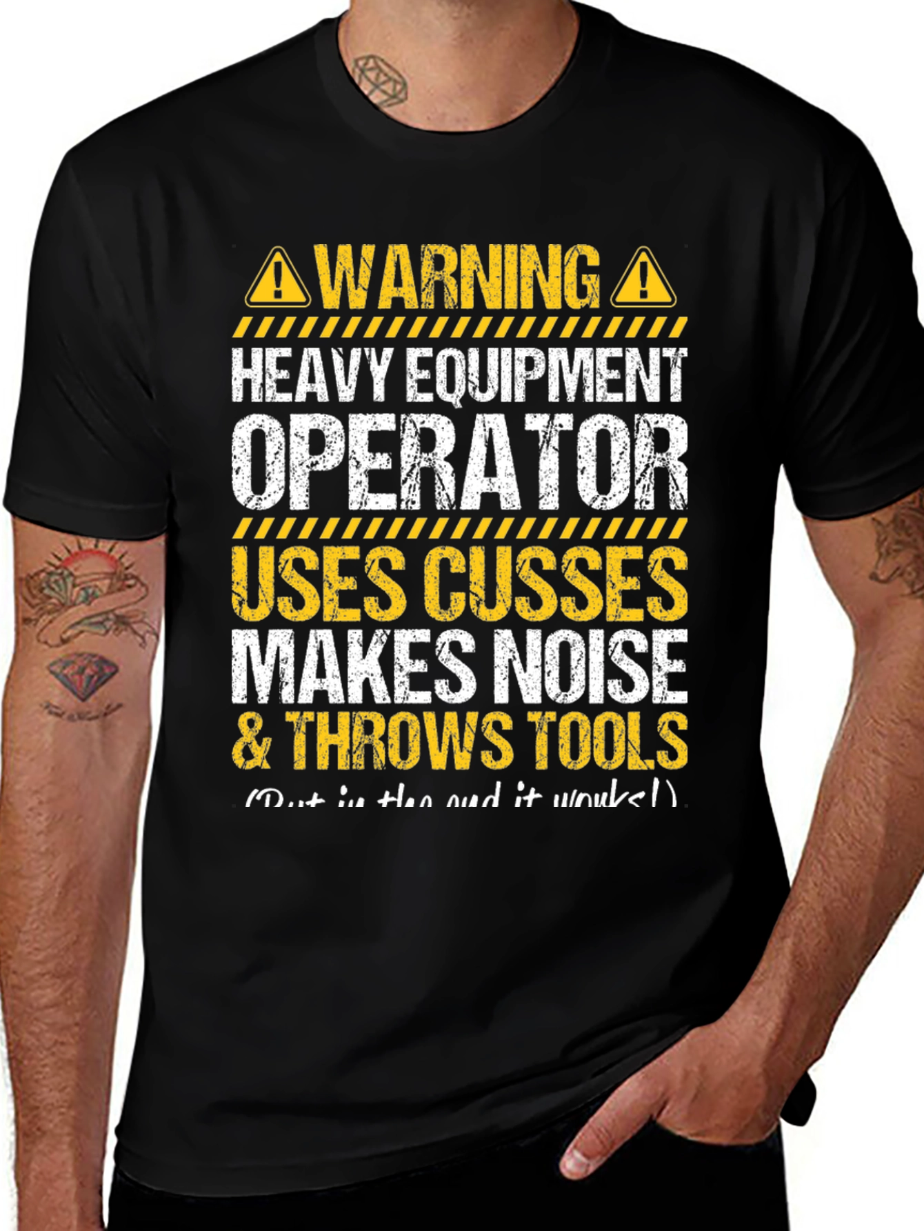 Variant 17 of Warning Heavy Equipment Operator T-Shirt