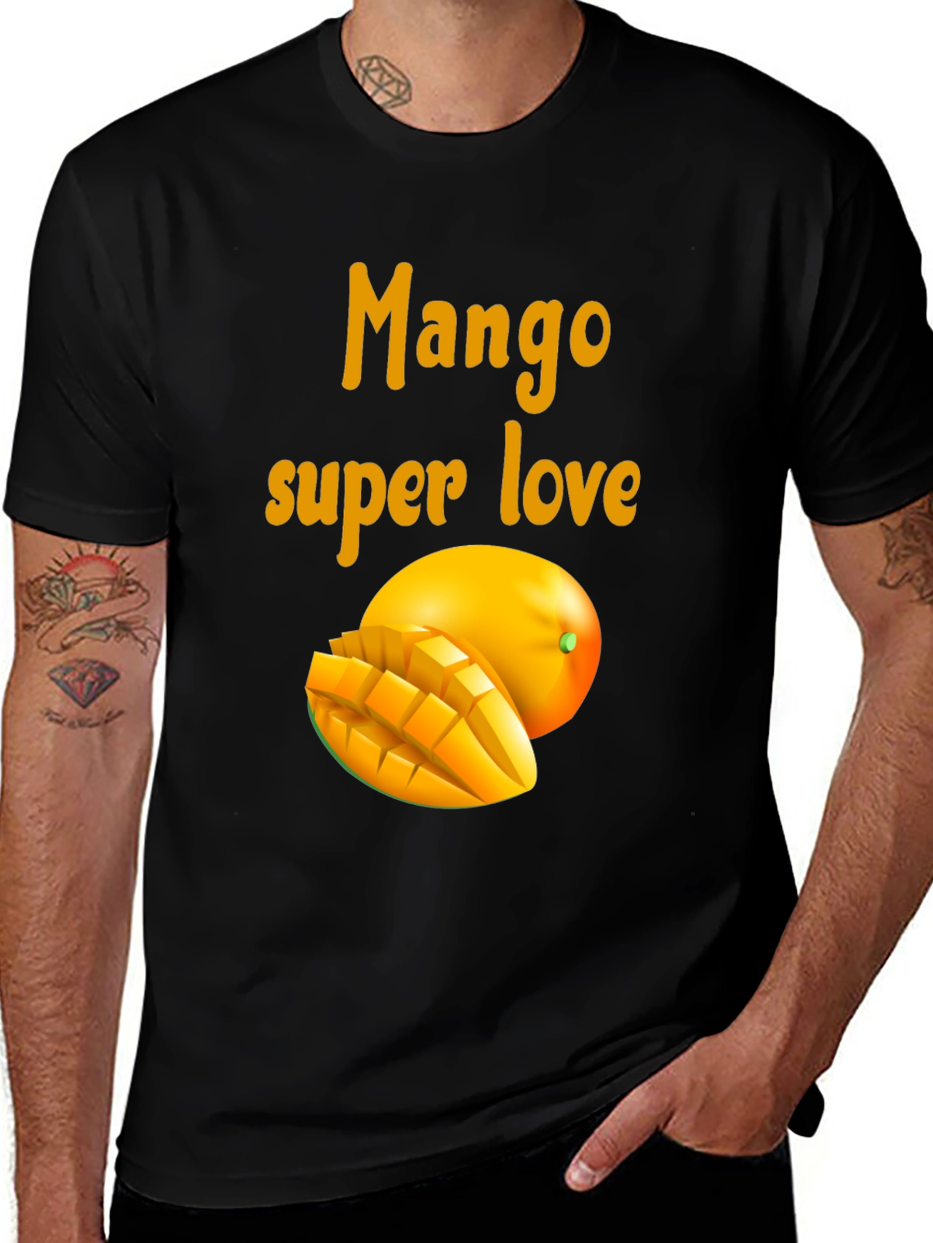 Variant 19 of Mango Super Love Graphic Tee - Black Cotton T-Shirt