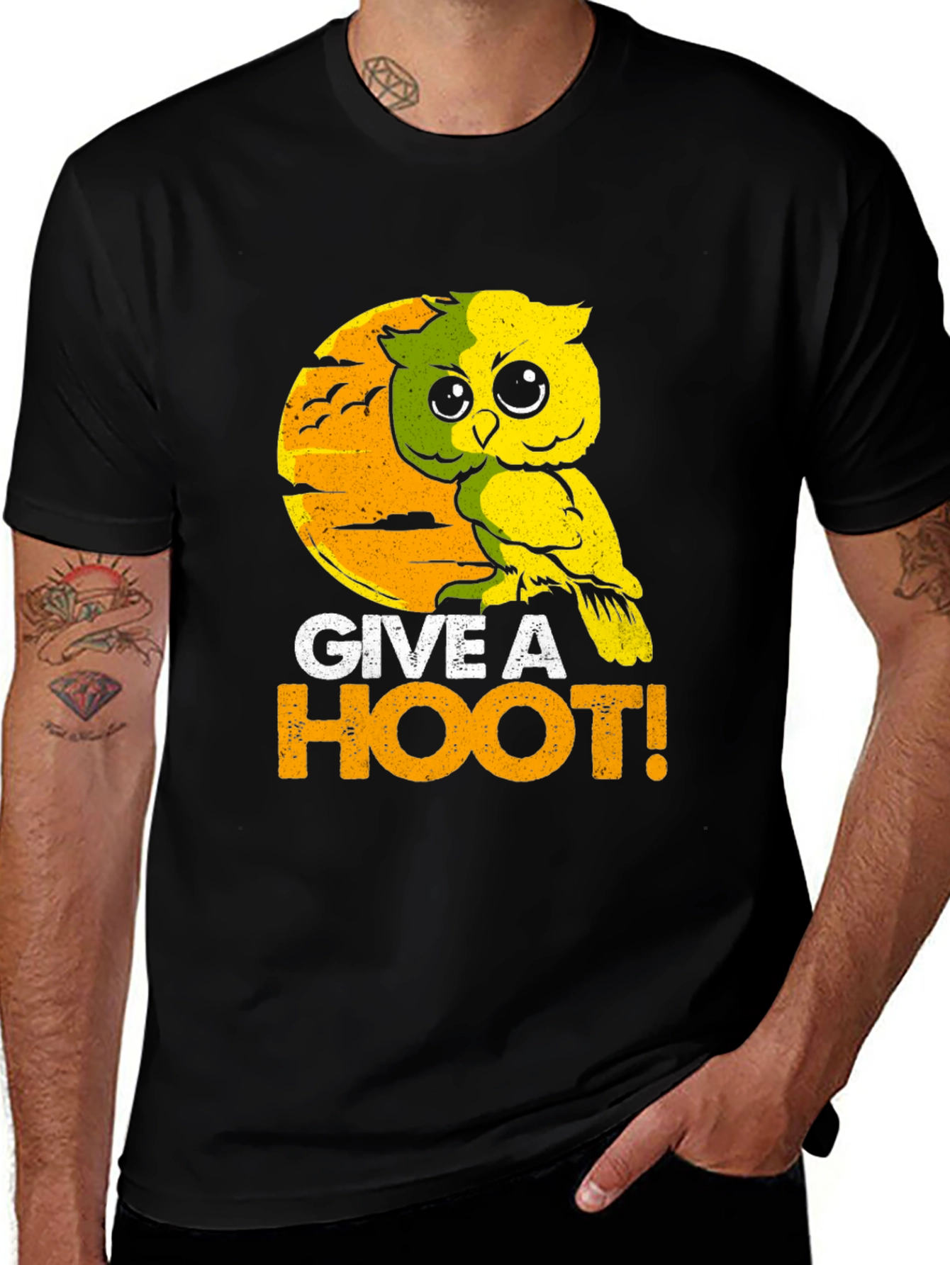 Variant 24 of Give a Hoot T-Shirt - Owl Graphic Tee