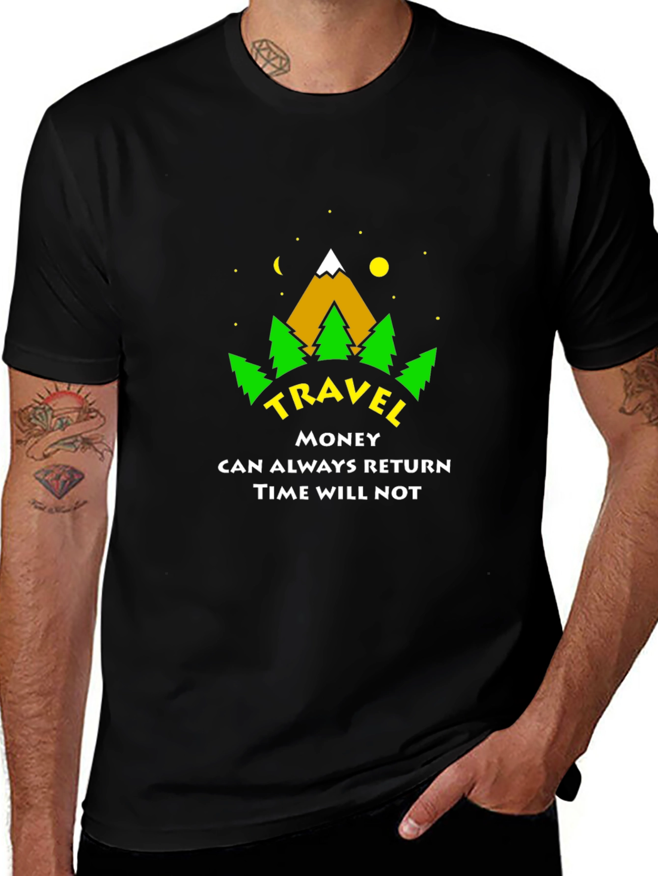 Variant 6 of Travel Adventure Graphic T-Shirt - Time Will Not