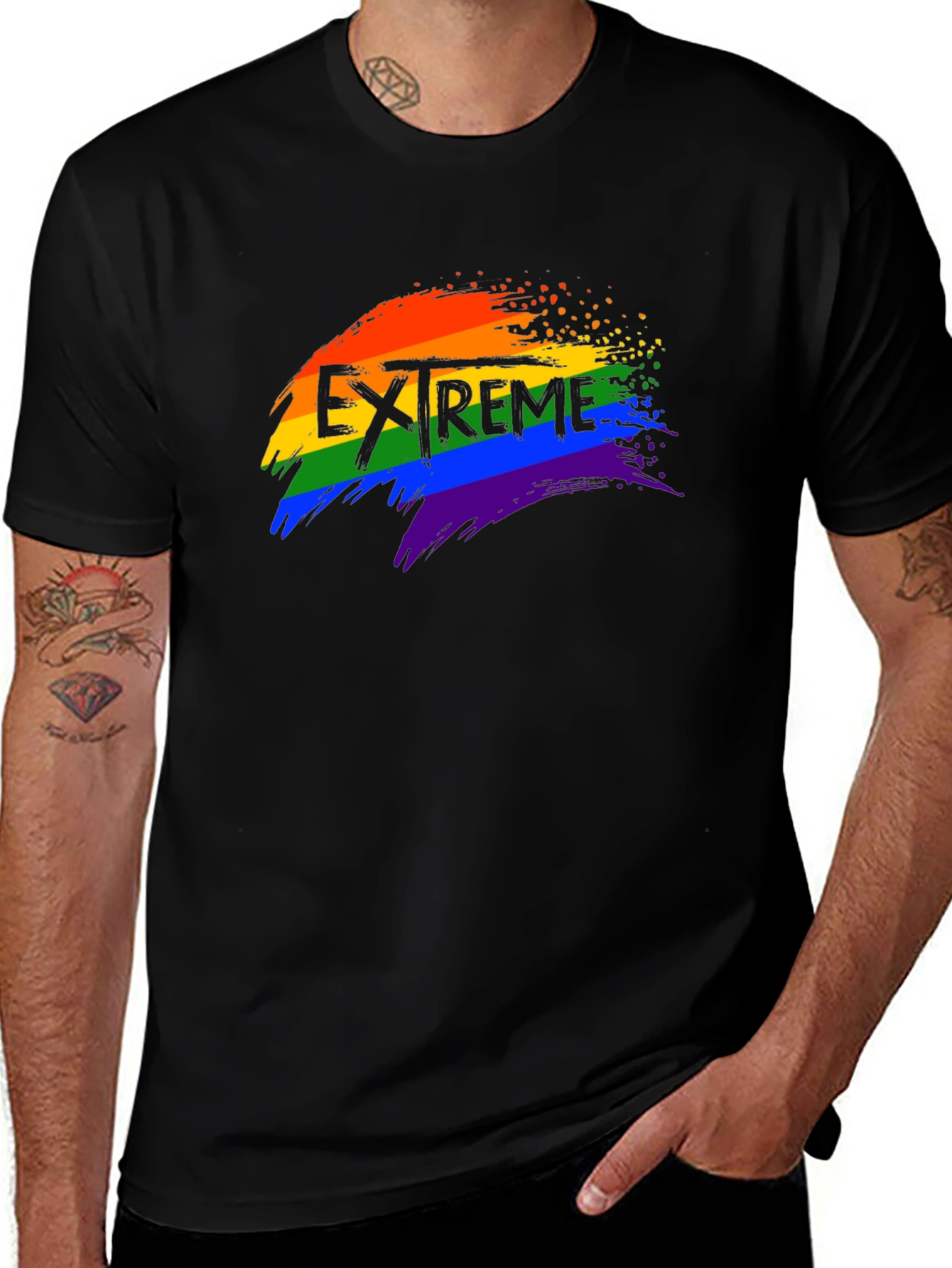Variant 23 of Extreme Pride Rainbow Graphic T-Shirt
