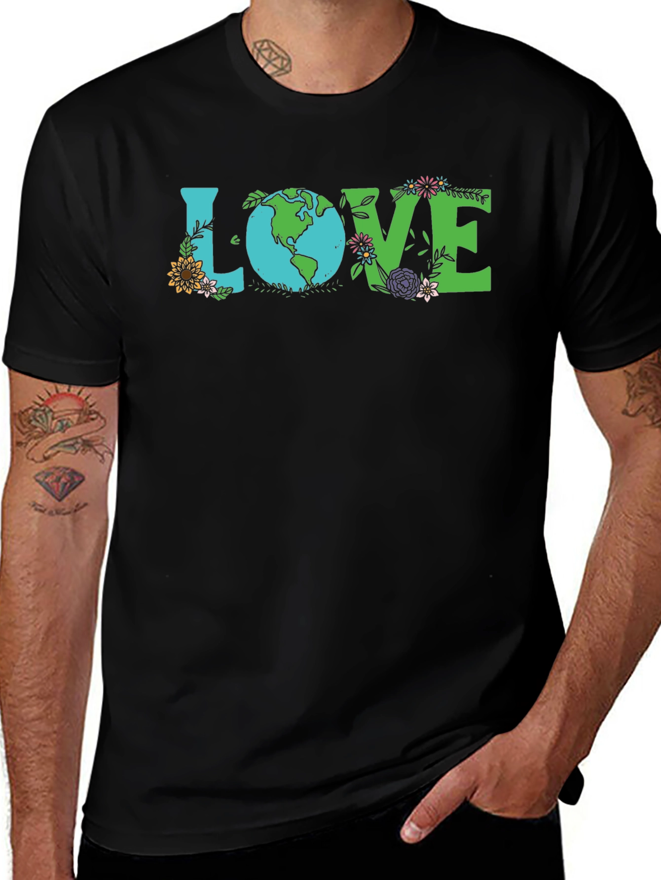Variant 14 of Love Earth T-Shirt - Floral Design