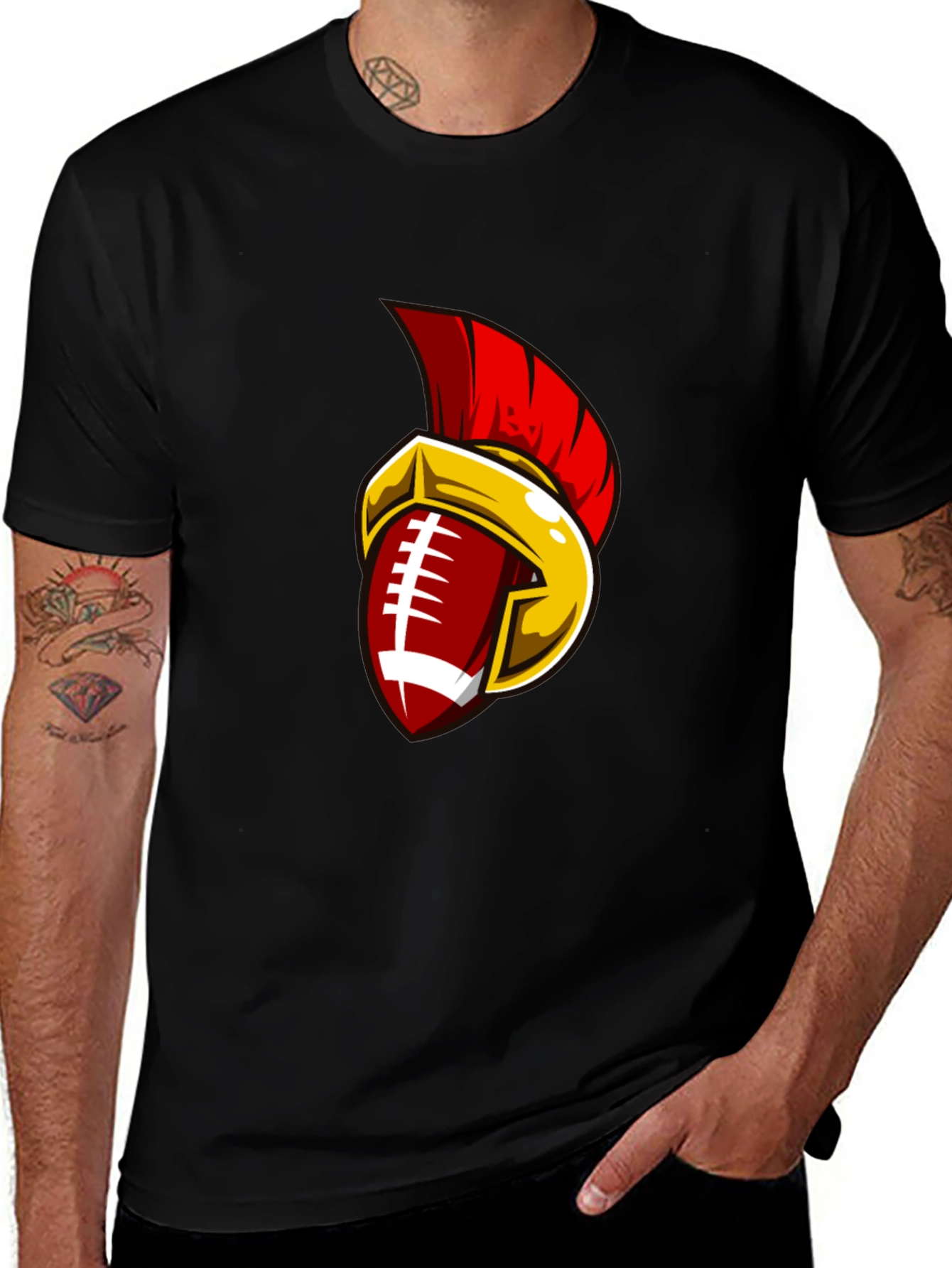 Football Spartan Helmet T-Shirt