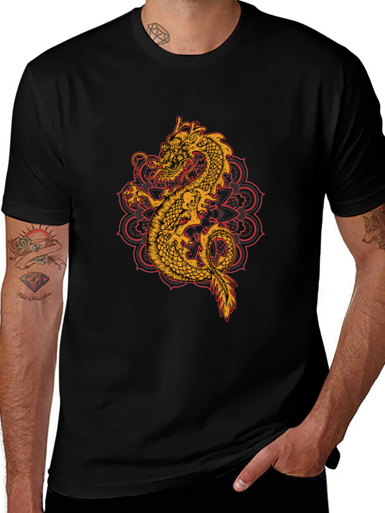 Variant 9 of Dragon Mandala Graphic Tee