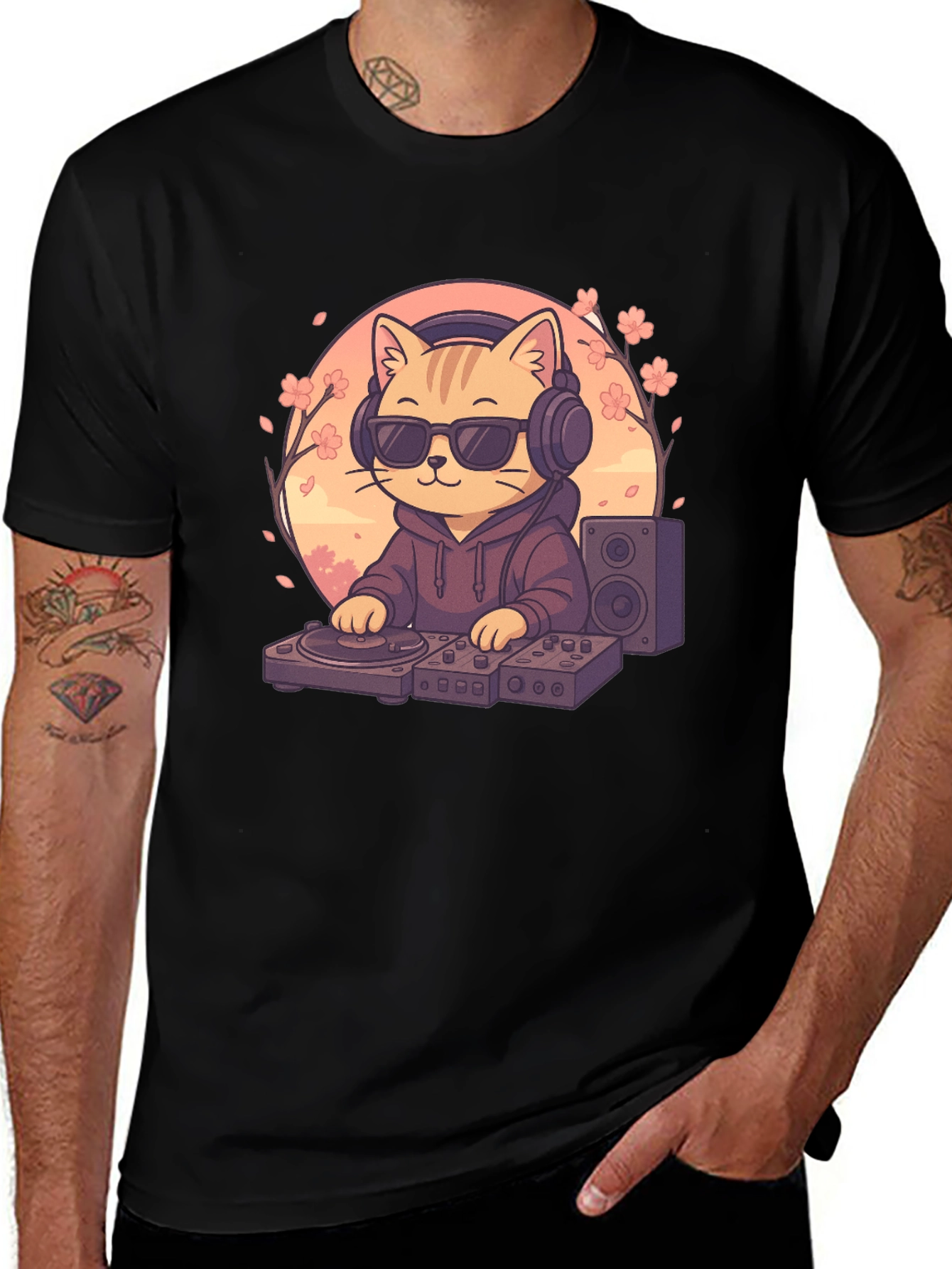 Variant 6 of DJ Cat Graphic T-Shirt - Music Lover Tee