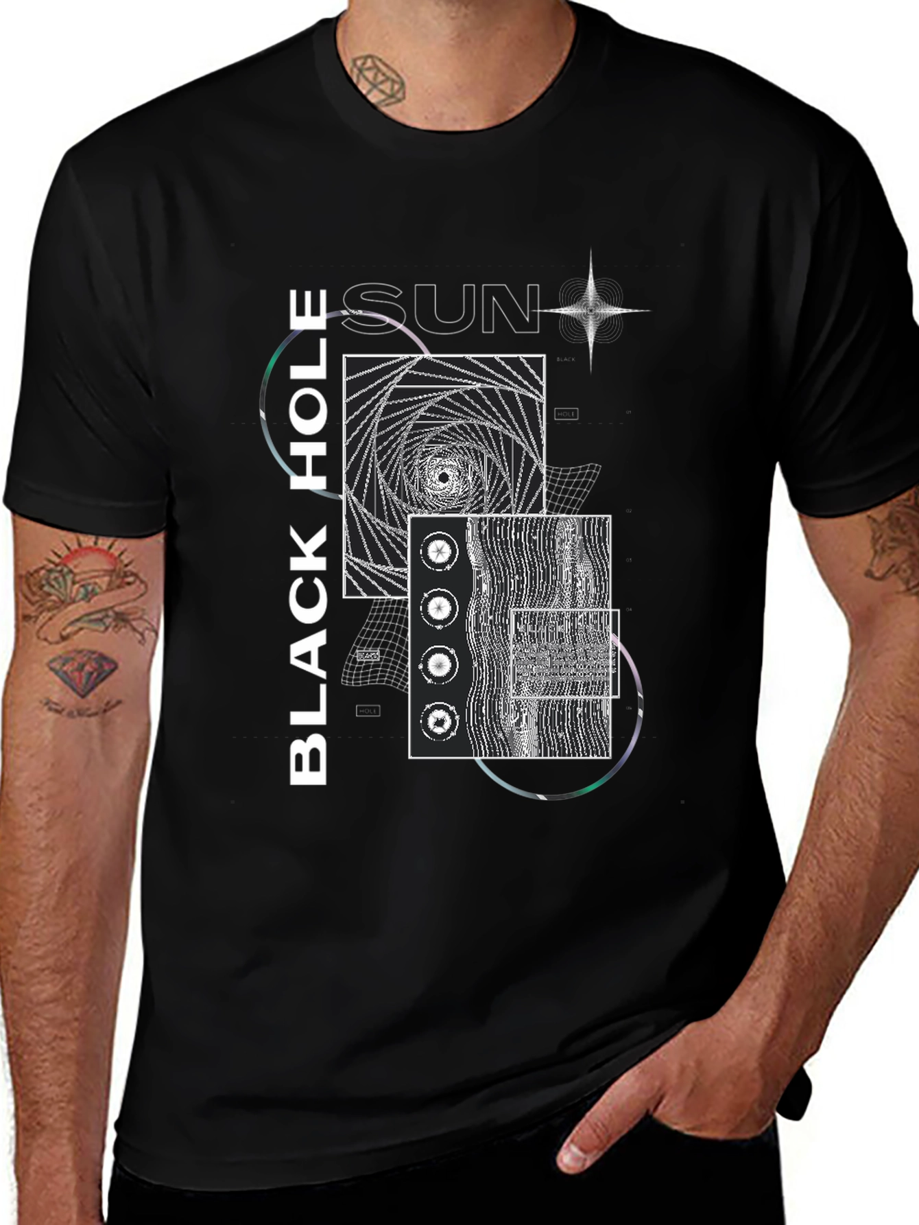 Variant 15 of Black Hole Sun Graphic Tee - Modern Artistic Design