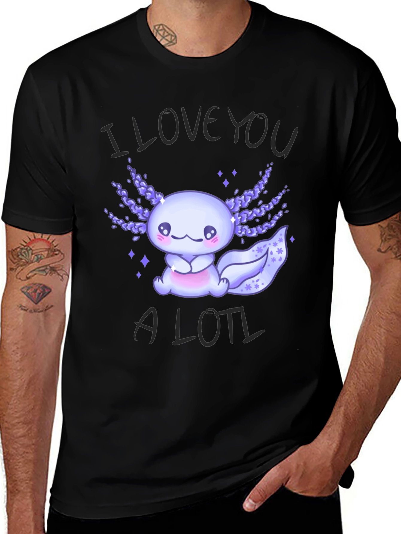 Variant 13 of Cute Axolotl Graphic T-Shirt - I Love You A Lotl