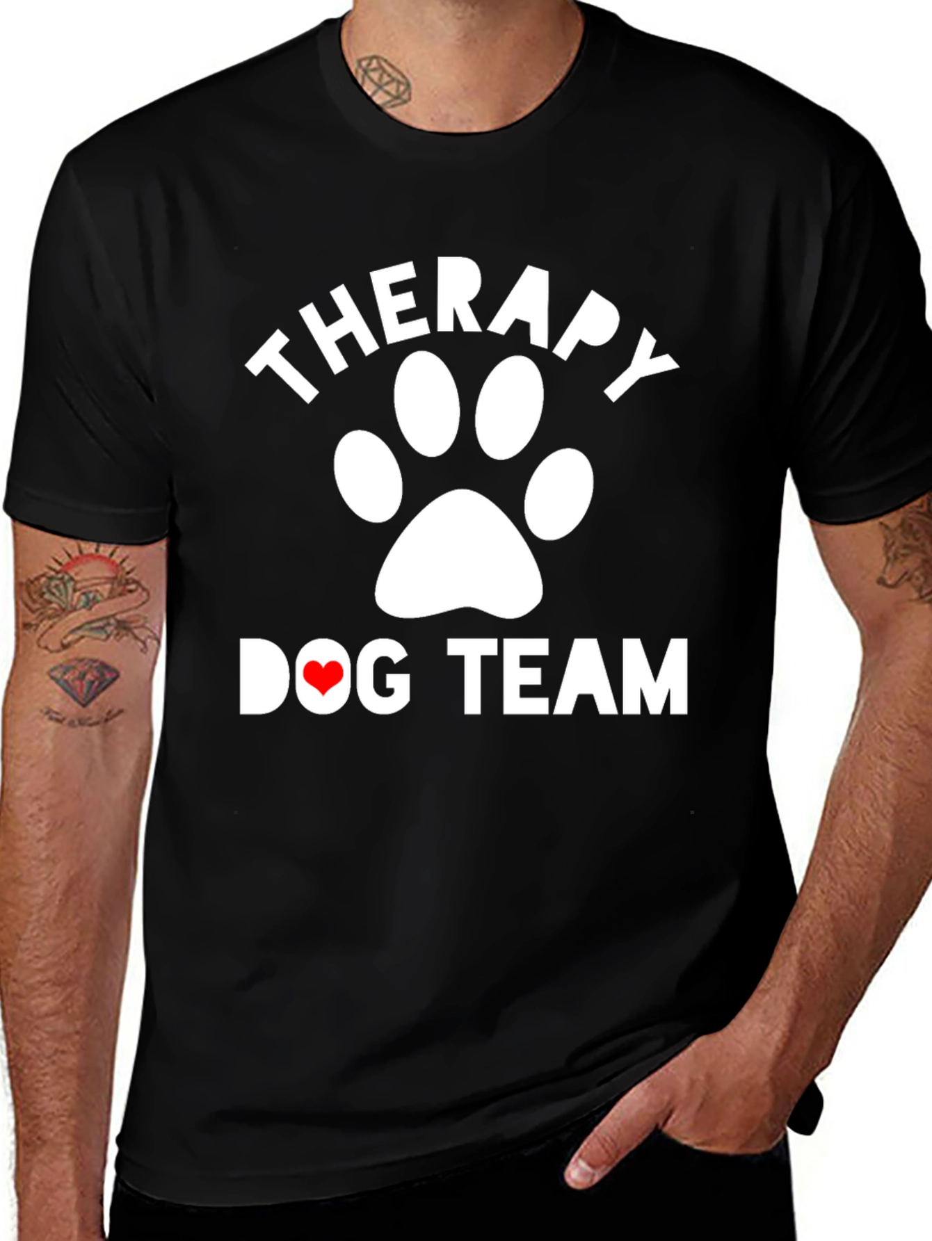 Variant 22 of Therapy Dog Team Paw Print T-Shirt