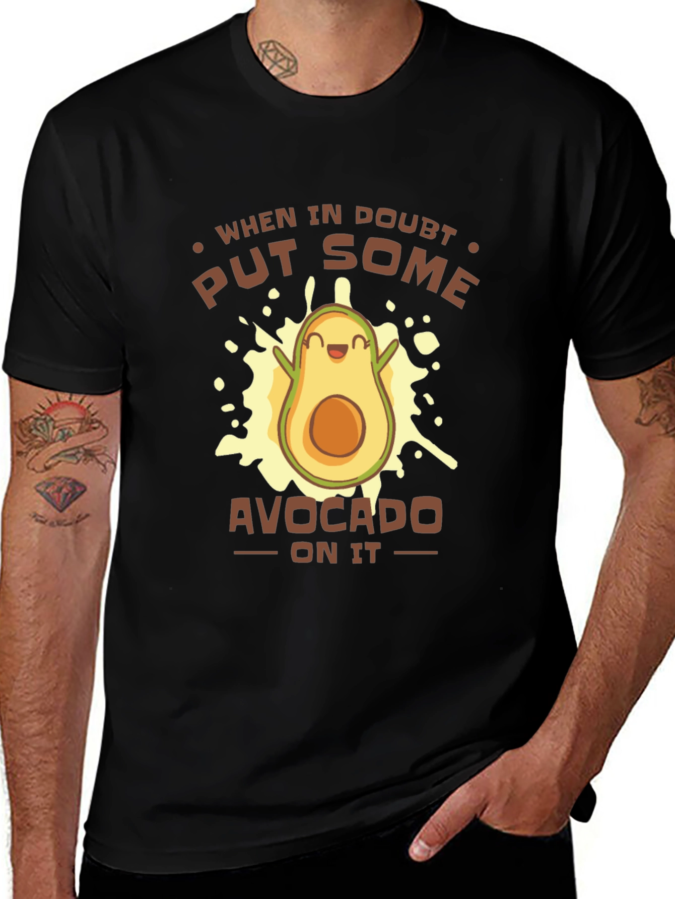 Variant 5 of Funny Avocado Graphic T-Shirt - When In Doubt